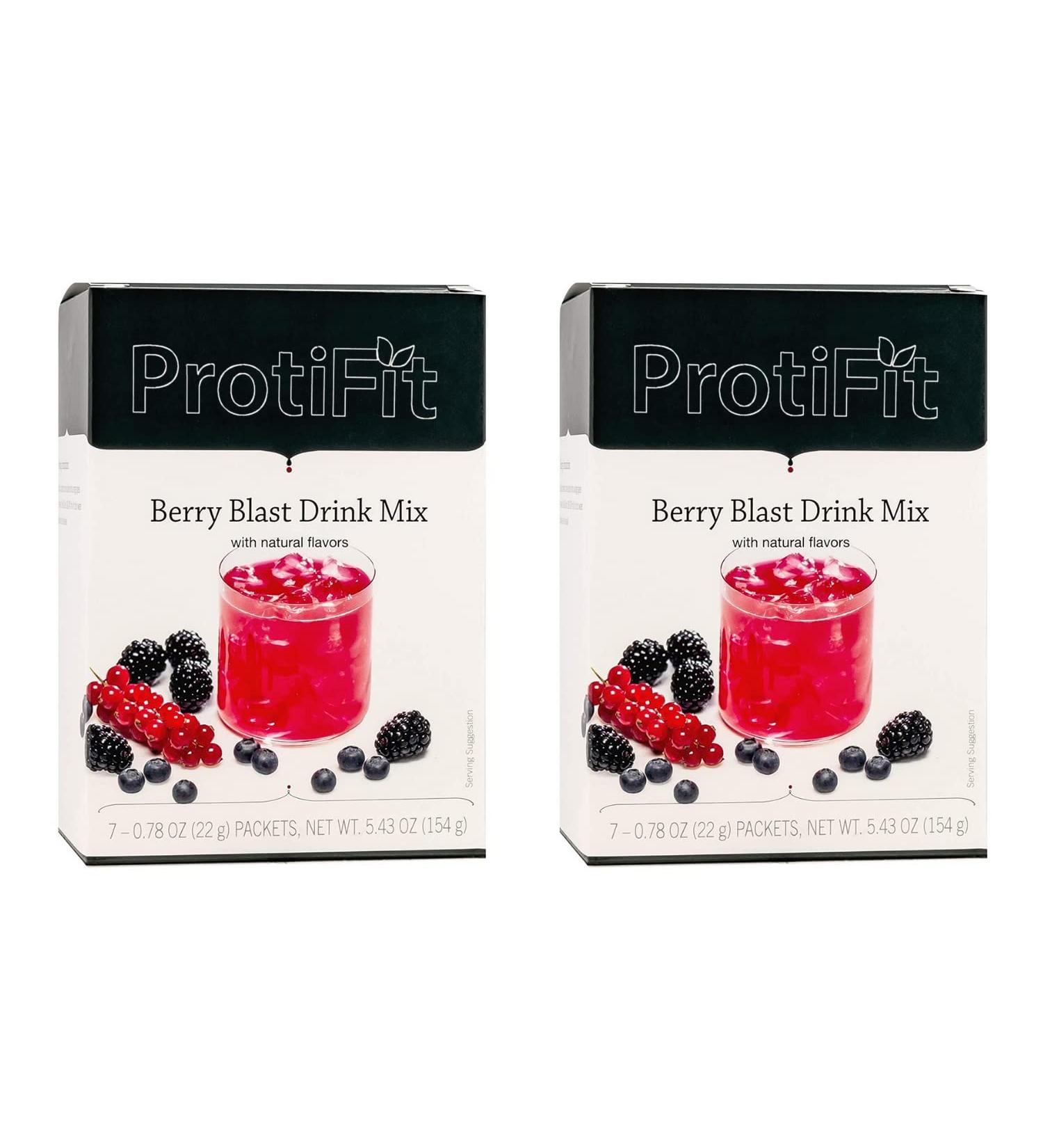 PROTIFIT - High Protein Berry Blast Fruit Drink 2 Pack 15g Protein Low Calorie Sugar Free Ideal Protein Compatible 7 Servings Per Box (2 Pack) - Buy Online on GoSupps.com