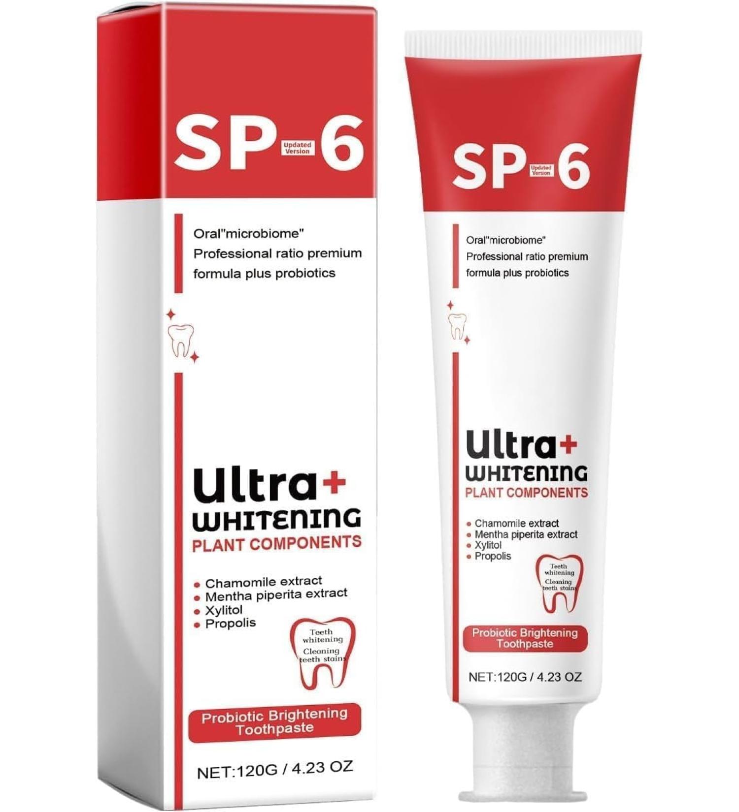 Super Probiotic SP-6 Toothpaste - Ultra Whitening Deep Cleaning & Fresh Breath - 120g | Brightening & Stain Removing Care - Buy Online on GoSupps.com