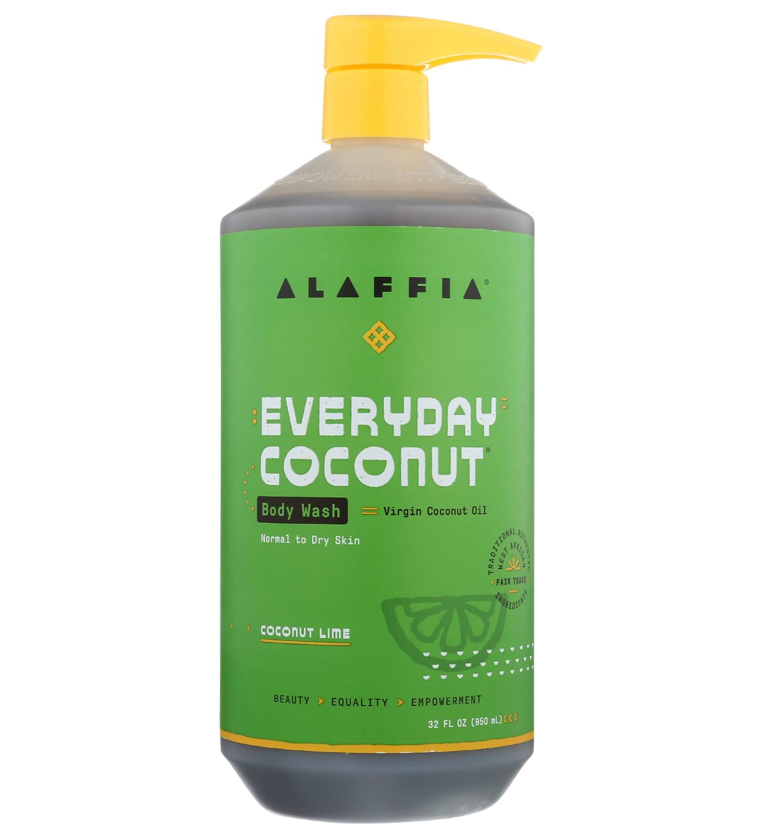 Alaffia Body Wash Ultra Hydrating Normal to Dry Skin Coconut Lime 32 fl oz