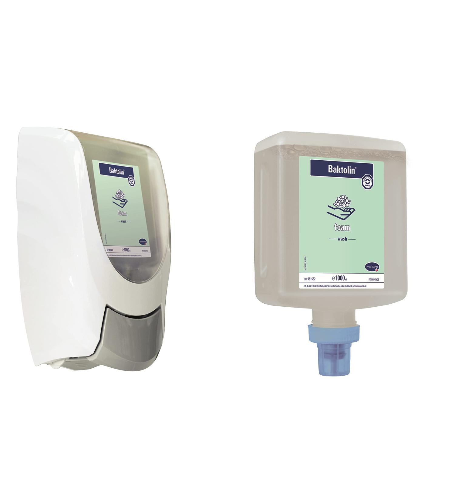 Hartmann CleanSafe Basic Dosing Dispenser & Baktolin Foam Wash 1000 ml - International Shipping Available - Buy Online on GoSupps.com