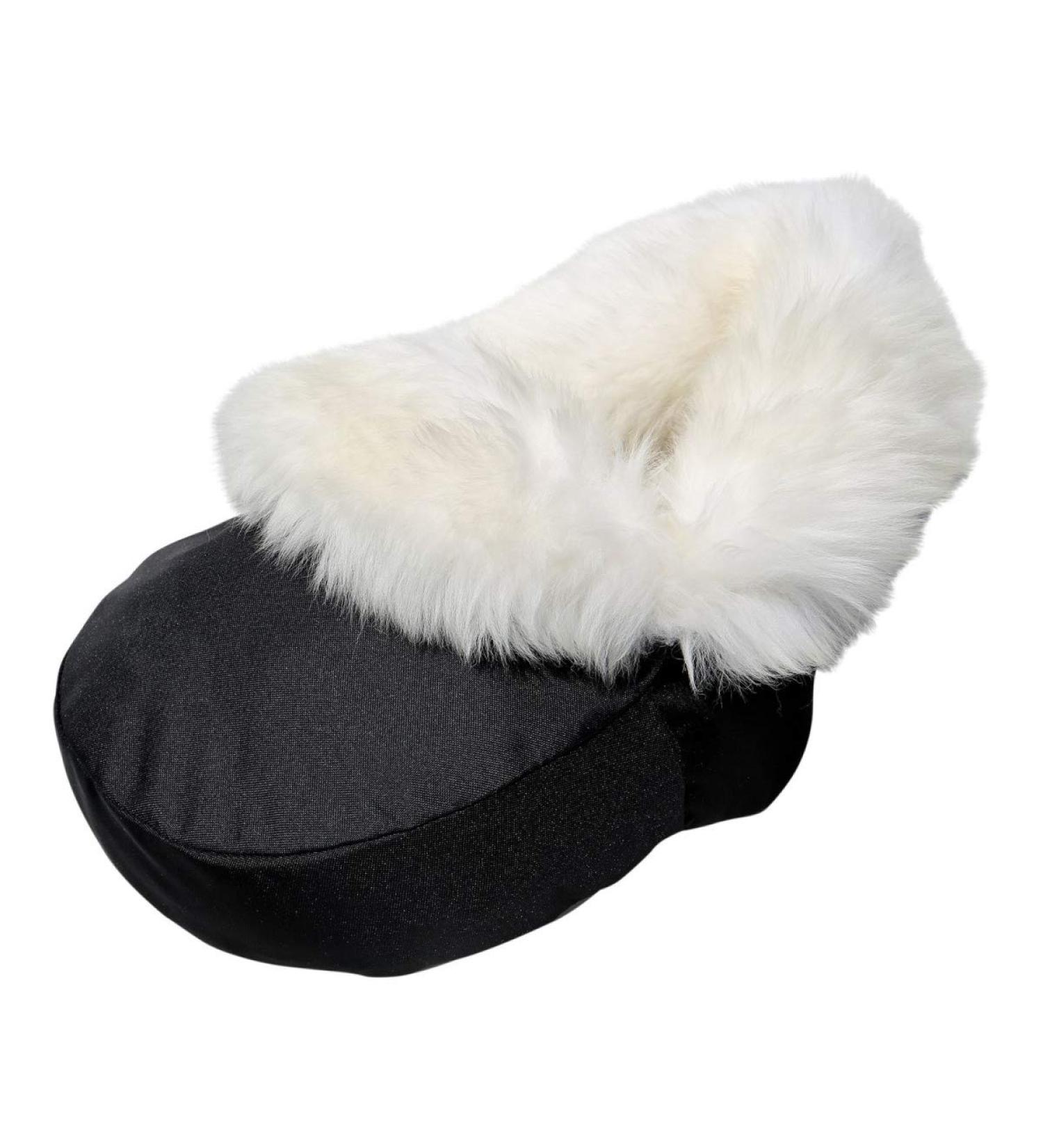 Shop Luxury Lambskin Foot Warmer - Cuddly Merino Sheepskin Natural Fur in Black/White | International Shipping Available - Buy Online on GoSupps.com