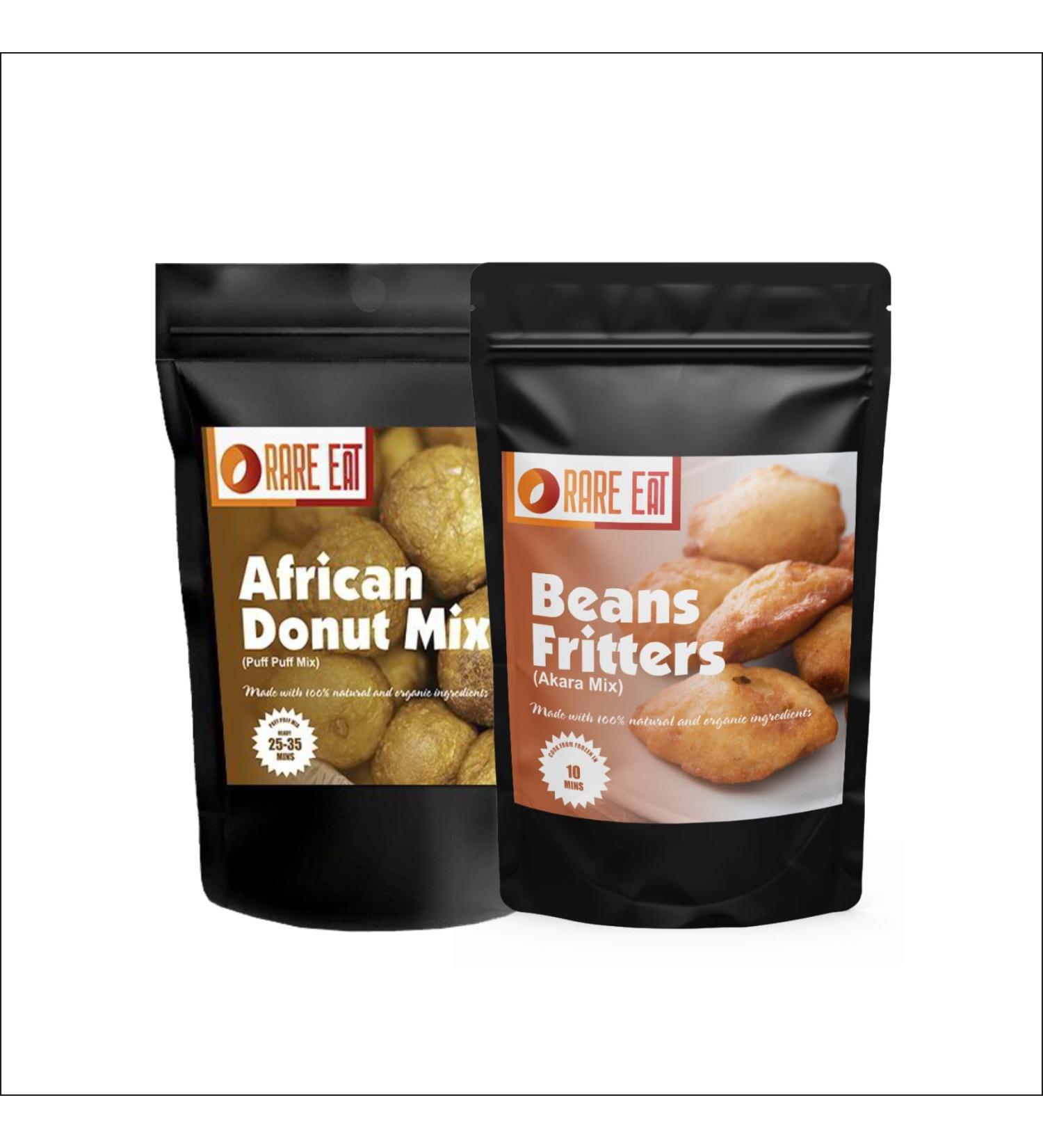 Nigerian Beans Fritters(Akara Mix) + African Donut Mix (Puff Puff) | Serves 5 - Buy Online on GoSupps.com