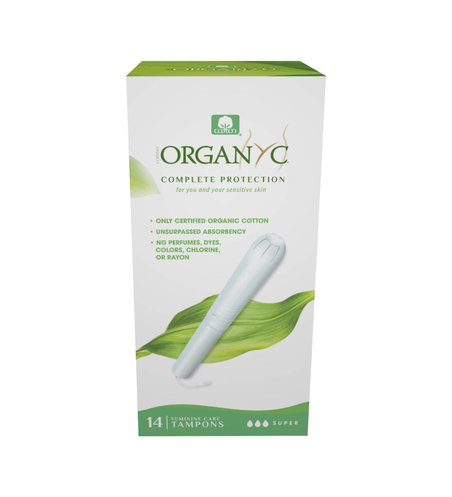 ORGANYC 100% Organic Cotton Hypoallergenic Tampons with Applicator, Super - 28 Count - Buy Online on GoSupps.com