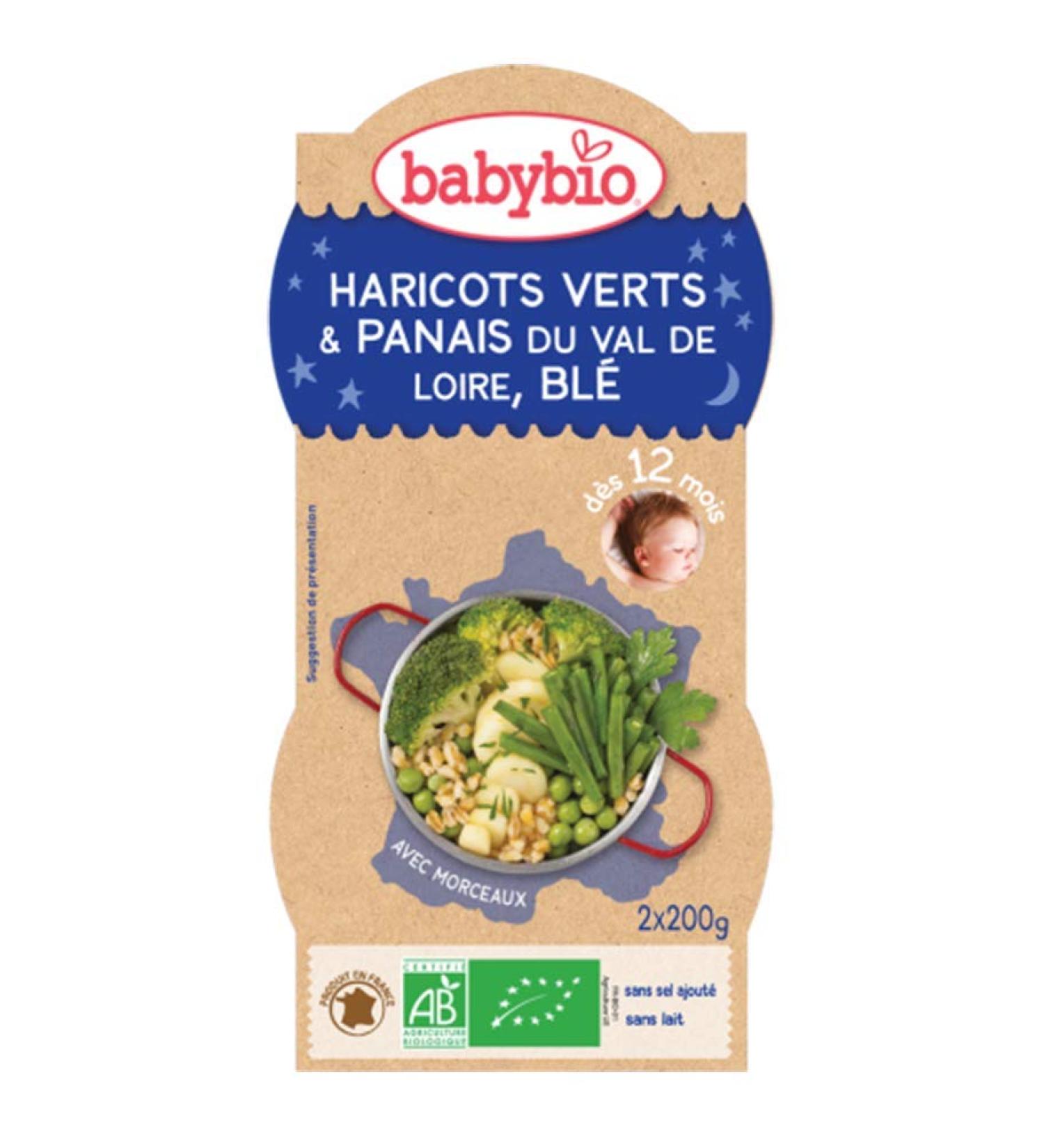 Babybio nuage de panais haricots verts bl bols de 2x200g