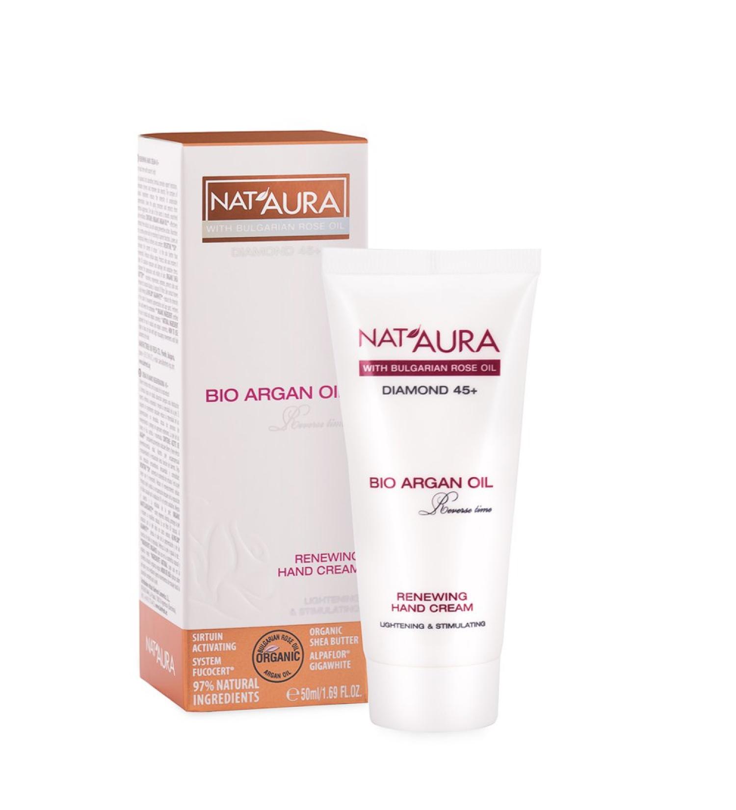 BioFresh NatAura Natural Hand Cream 45+ | Organic Rose & Argan Oil | 50ml - Best International Shipping - Buy Online on GoSupps.com
