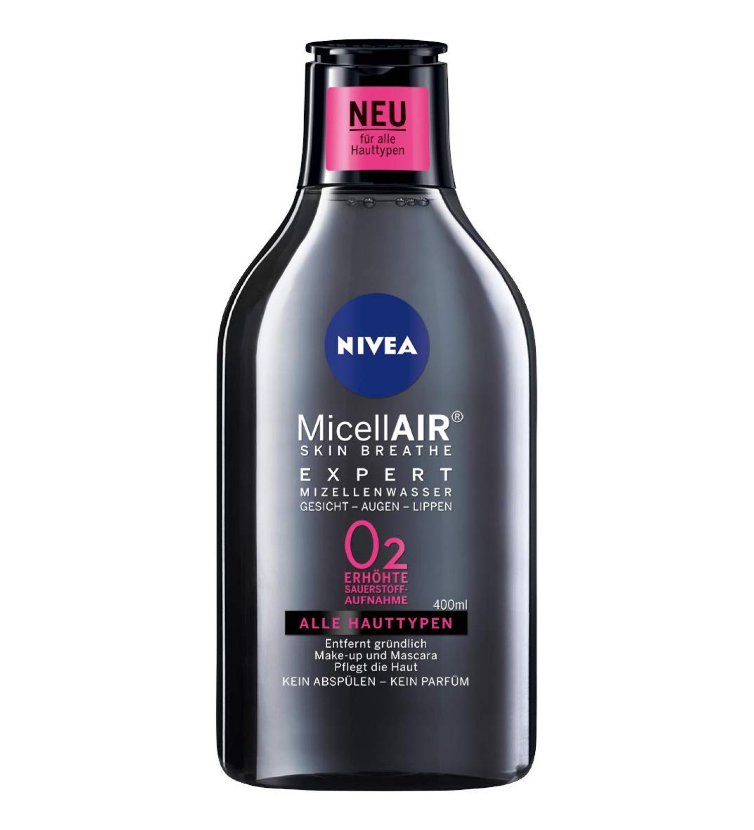 Beiersdorf Nivea MicellAIR Skin Breathe Mizellenwater Expert per 4 pieces 4 x 400 ml makeup remover increases oxygen absorption and removes makeup micelle cleansing water 0 product residue - Buy Online on GoSupps.com