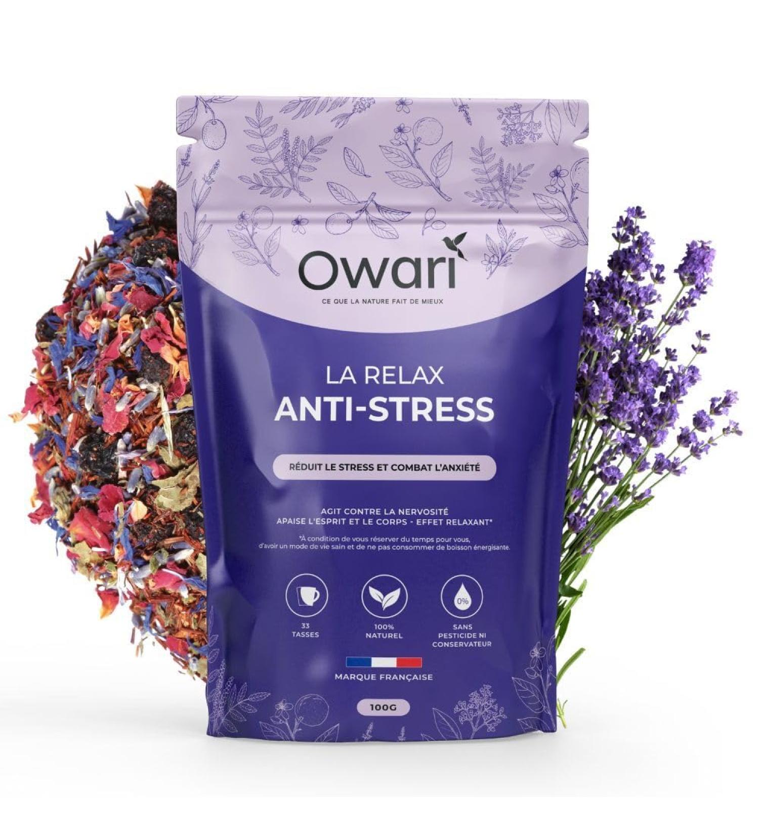  SLIMTEA Owari La Relax Anti-stress Fights Anxiety Reduces Stress Works against Nervousness Relaxing Effect Loose Tea 100 g 100% Natural Drink - Buy Online on GoSupps.com