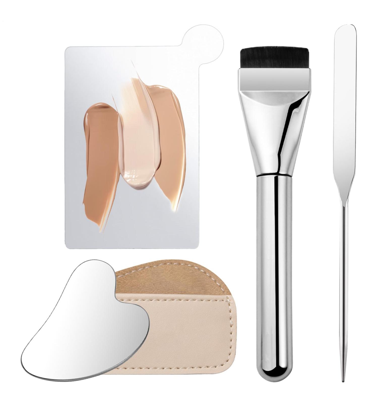 Makeup Mixing Tray Makeup Mixing Palette Set - Foundation Mixing Palette with Metal Spatula 4x Eyeshadow Nail Polish Pigment - Buy Online on GoSupps.com