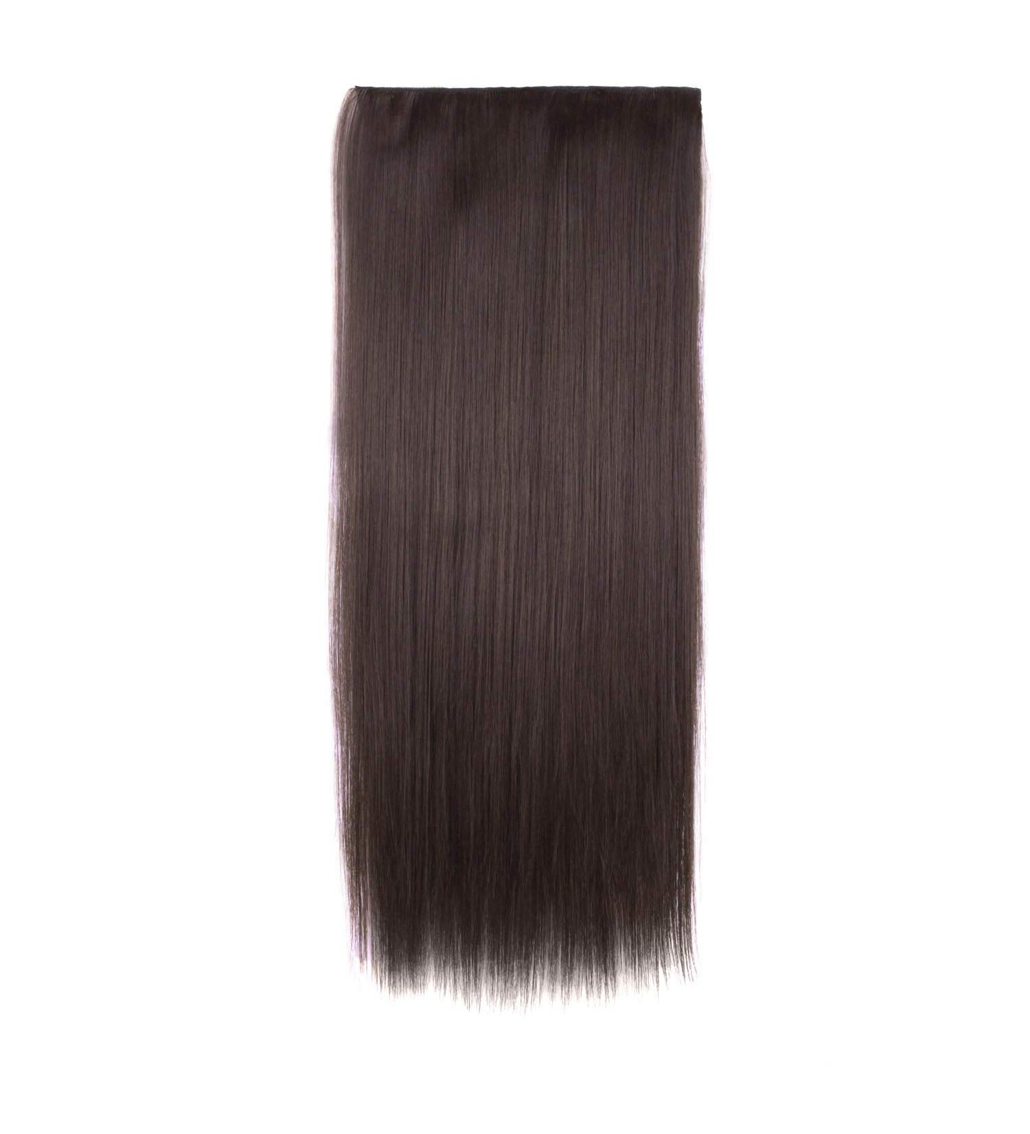 MapofBeauty 23" Long Straight Clip in Hair Extensions Hairpieces (Dark Brown) - Buy Online on GoSupps.com