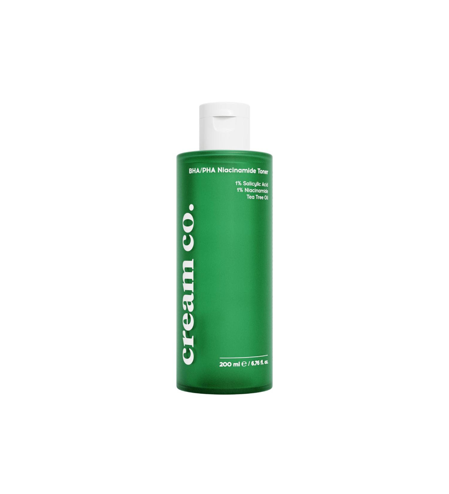 cream co. 200ml BHA/PHA Niacinamide Toner for Face Renewing Skin Toner for Cleanser Salicylic Acid Toner for Repair Cruelty-Free Toner for Oily Skin Minimizes Pores Facial Toner Vegan - Buy Online on GoSupps.com