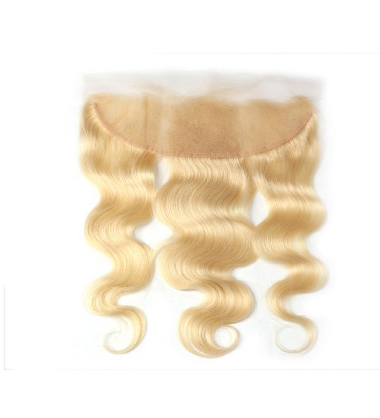 Mila 100% Remy Human Hair Lace Frontal 613# Blonde Body Wave Closure 13x4 with Baby Hair - 12/30cm - Buy Online on GoSupps.com