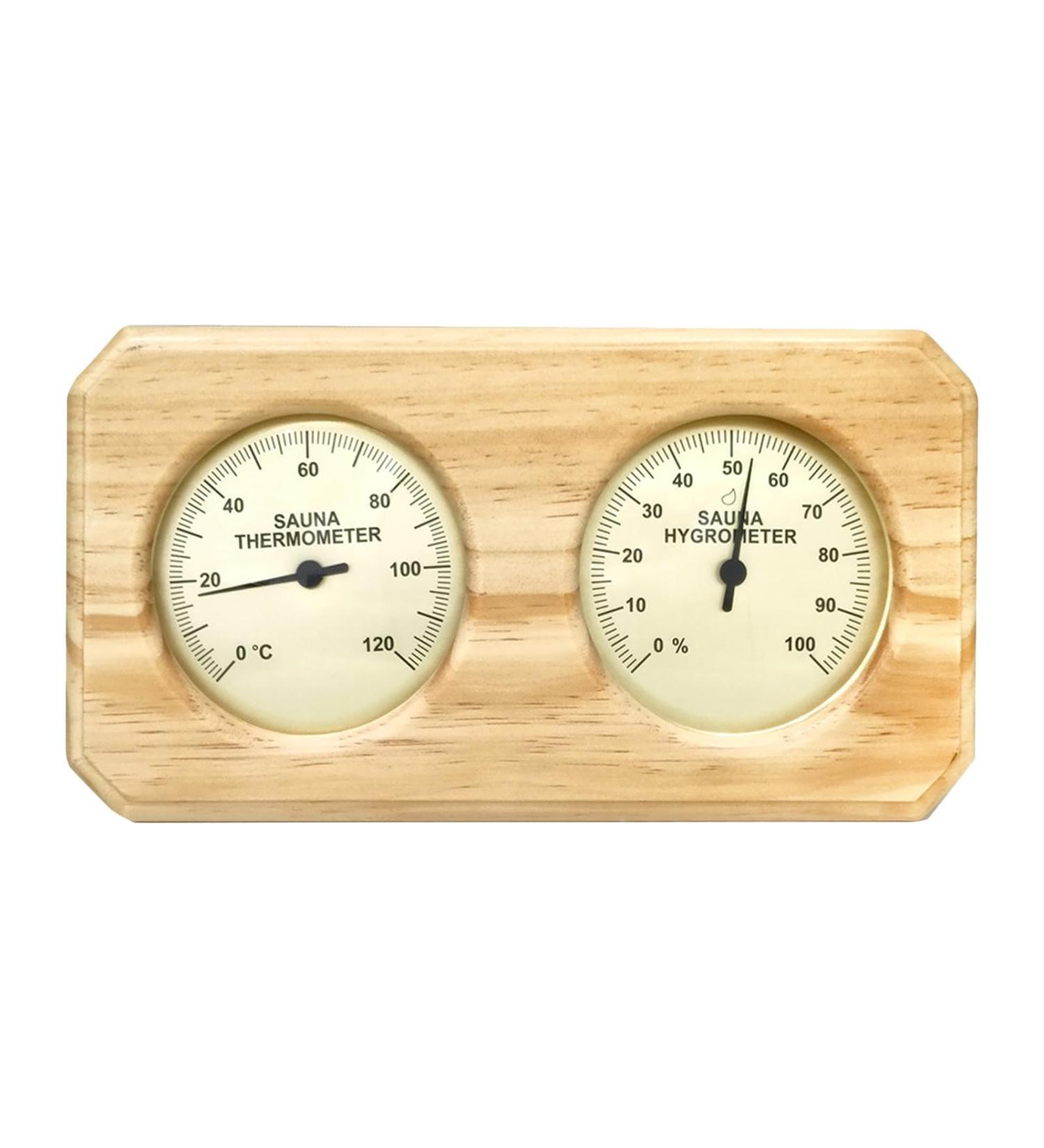 Fukamou Wooden Sauna Thermometer & Hygrometer | Accurate Temperature & Humidity Meter | Essential Sauna Accessories - Buy Online on GoSupps.com