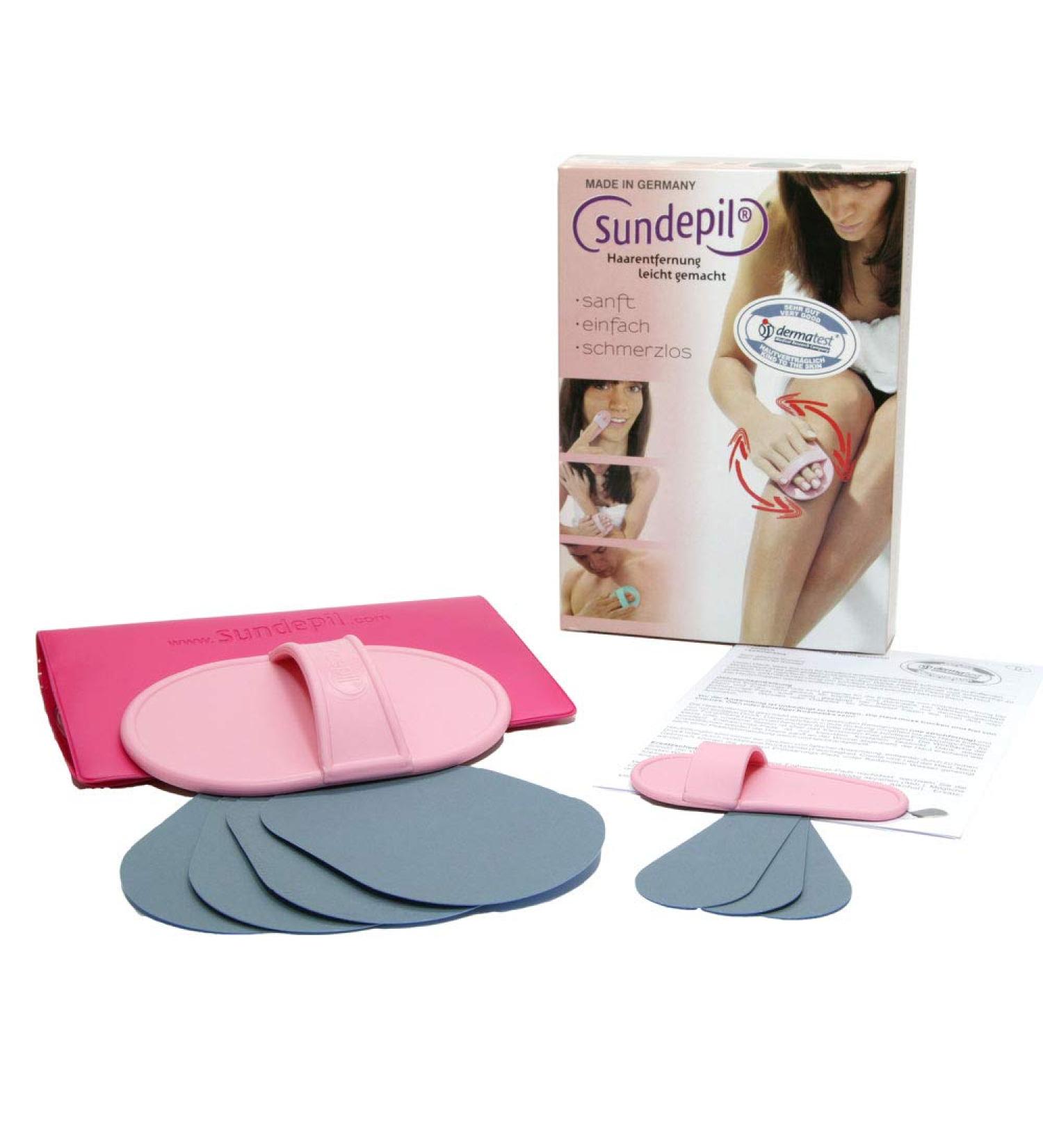 Sundepil Hair Removal Set - Manual Shaving for Men & Women | Pink Depilation Kit - International Shipping Available - Buy Online on GoSupps.com