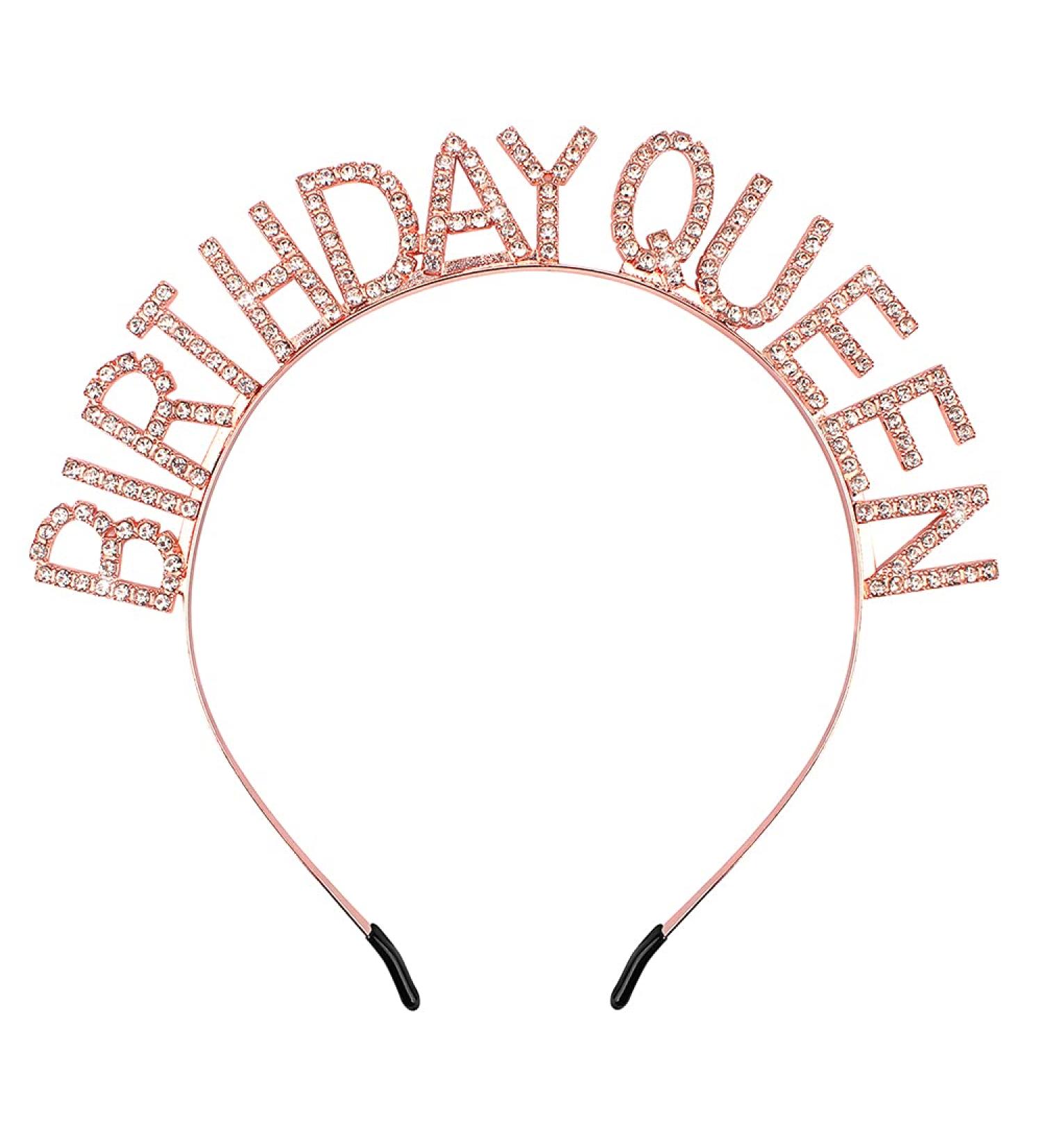 Rose Gold Birthday Crown for Women - Rhinestone Princess Tiara Headband | Happy Birthday Accessories - AOPRIE - Buy Online on GoSupps.com