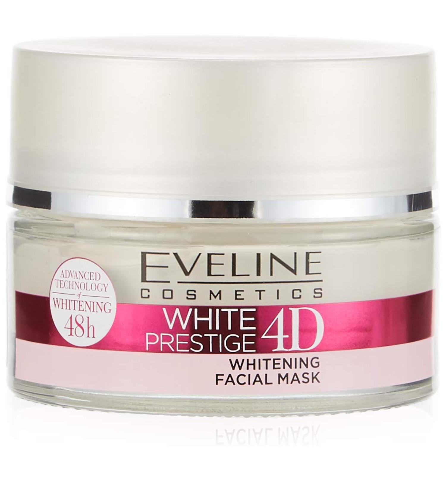 Eveline WHITE PRESTIGE 4D Whitening Facial Mask Non Greasy & Light Formula 50ml - Buy Online on GoSupps.com