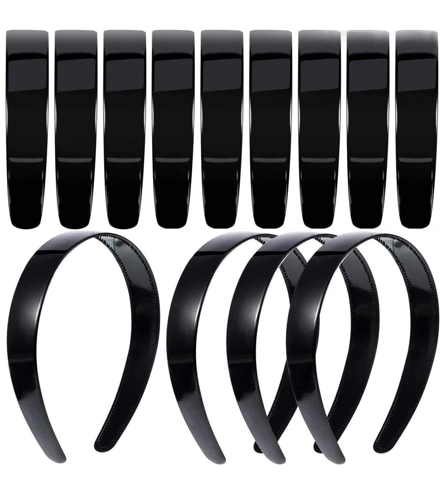 20 Pack Black Plain 1 Inch Hard Plastic Headbands with Teeth for Women and Girls - Buy Online on GoSupps.com