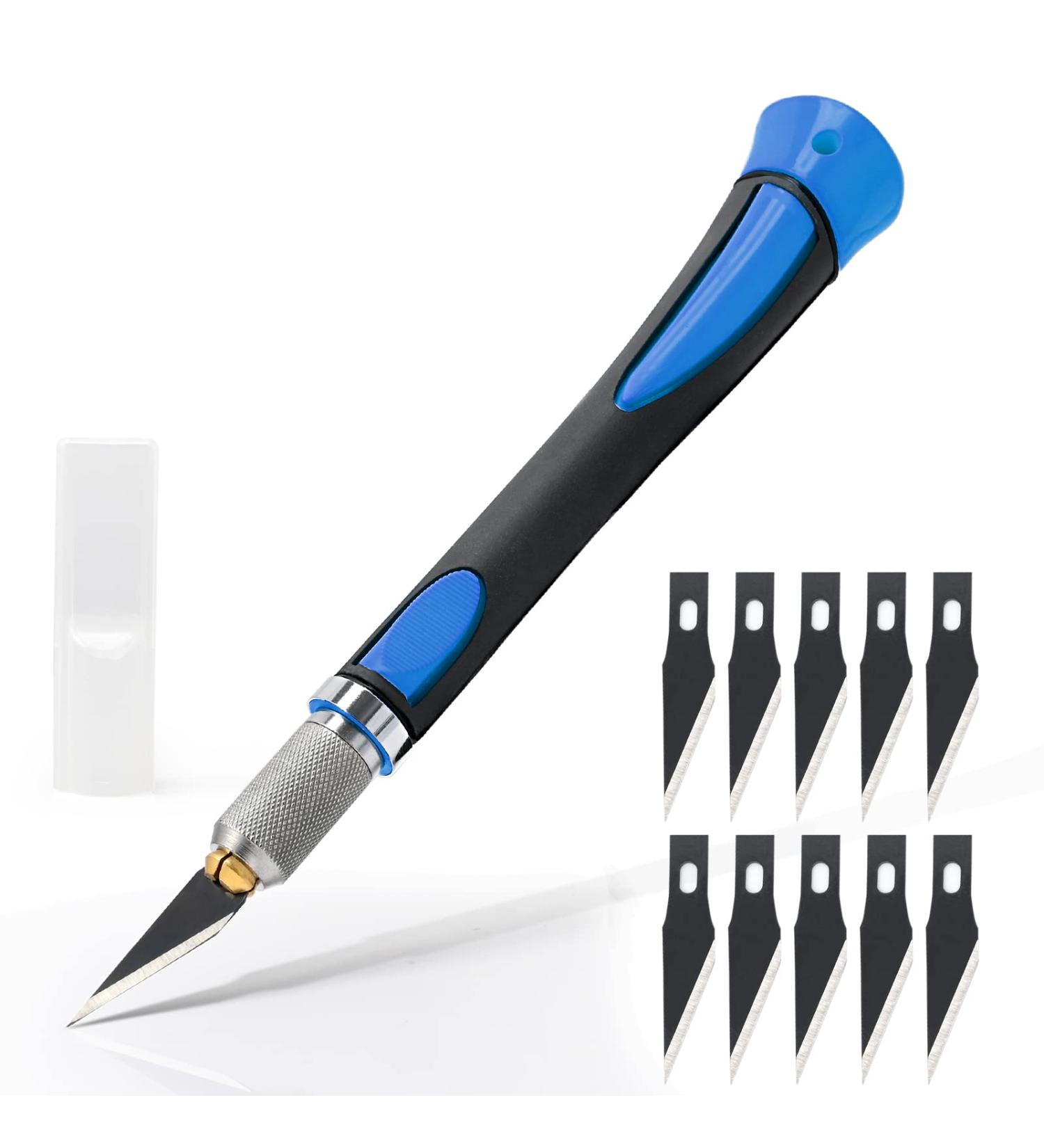 EHDIS Precision Hobby Knife Set Utility Craft Knife Kit with 10PCS Blades for Art  Working-Stencil  Scoring  Scrapbooking  Architecture Modeling  Crafting  Precision Knife-Blue - Buy Online on GoSupps.com