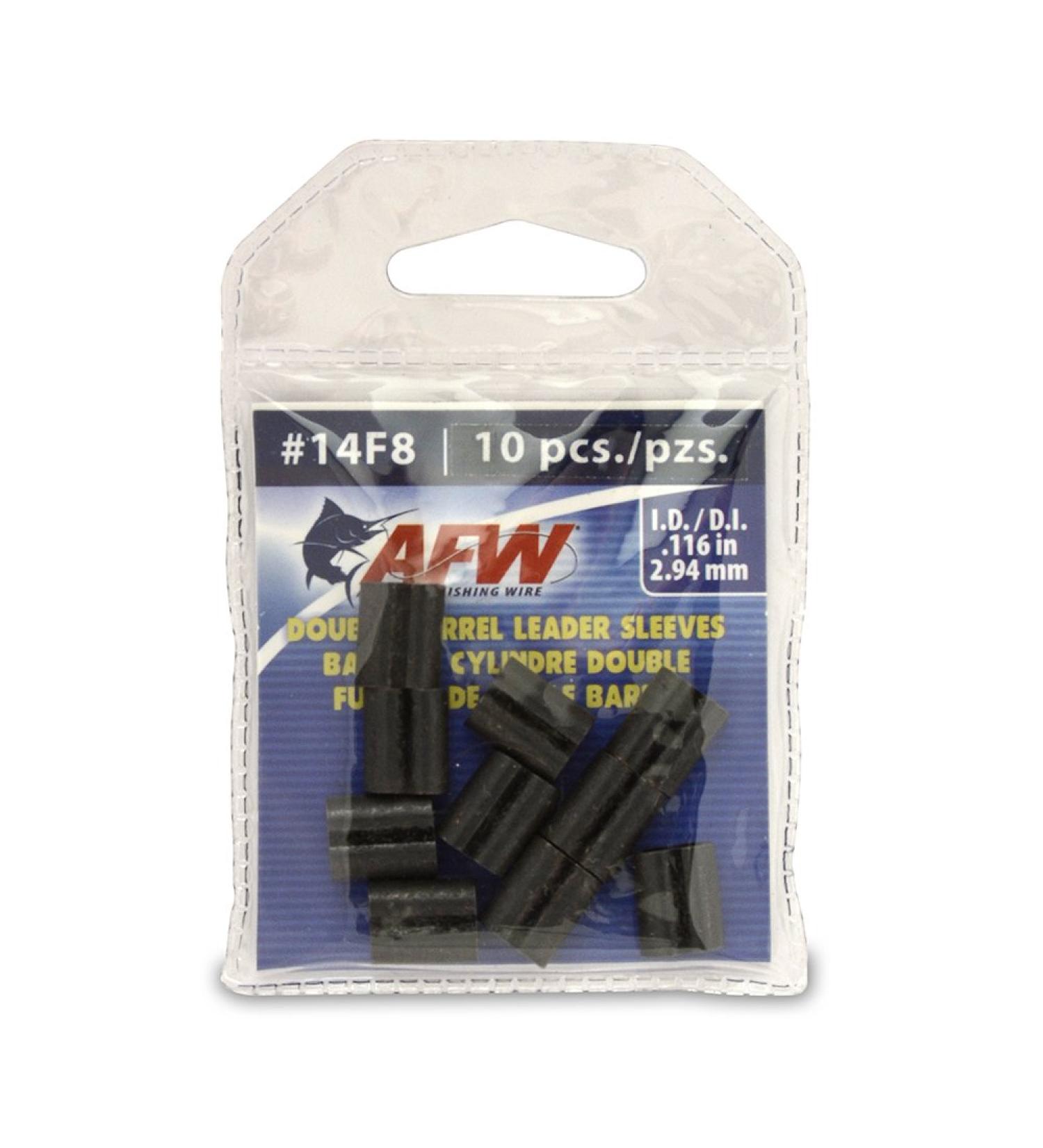 American Fishing Wire Double Barrel Crimp Sleeves Black 25 Pieces, 0.044 -Inch Inside Diameter
