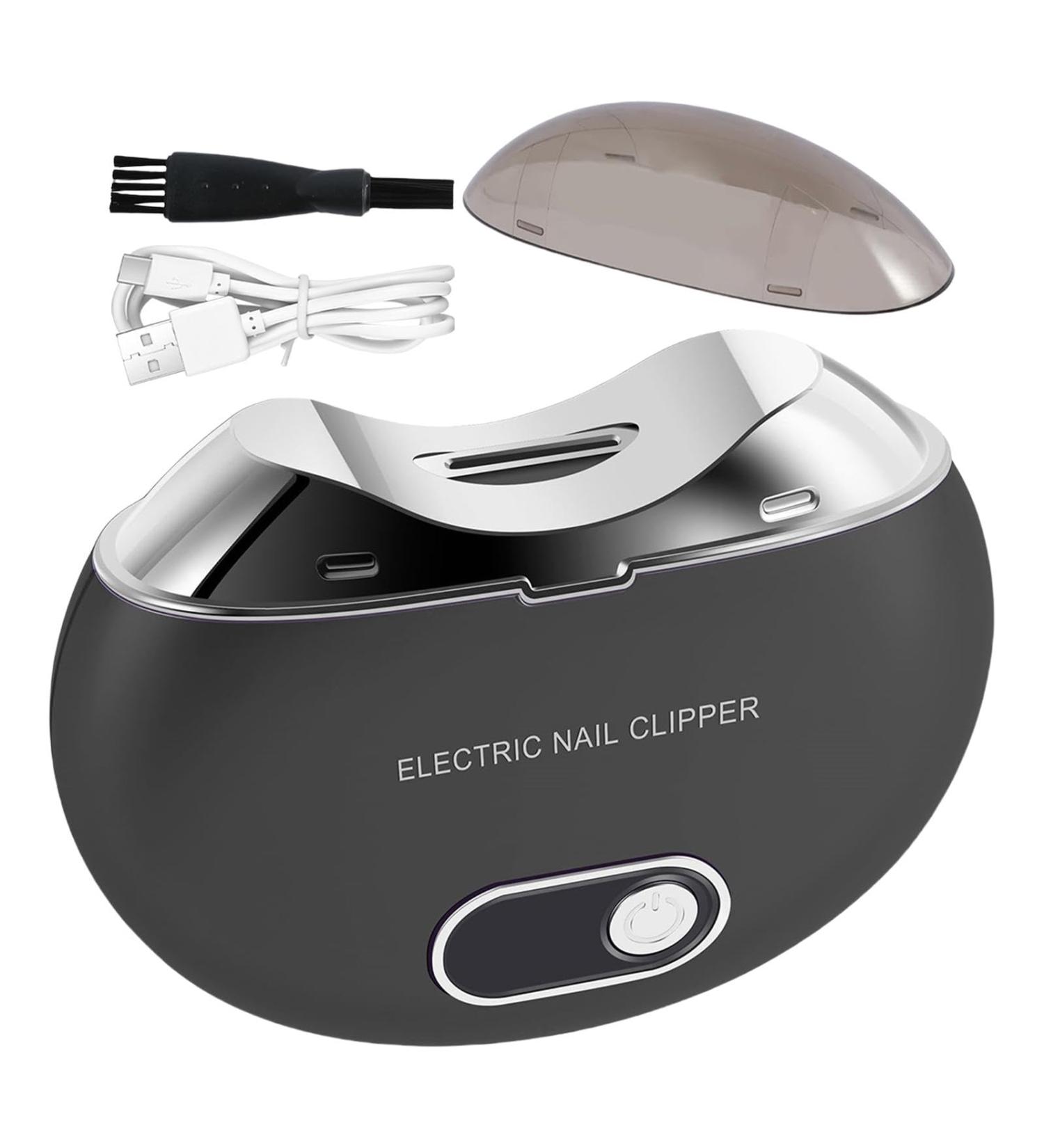 Automatic Electric Nail Clipper | Electric Nail Trimmer with LED Light and 3 Speeds | USB Rechargeable Nail Cutter with LCD Digital Display for Babies Elderly and Adults Black - Buy Online on GoSupps.com