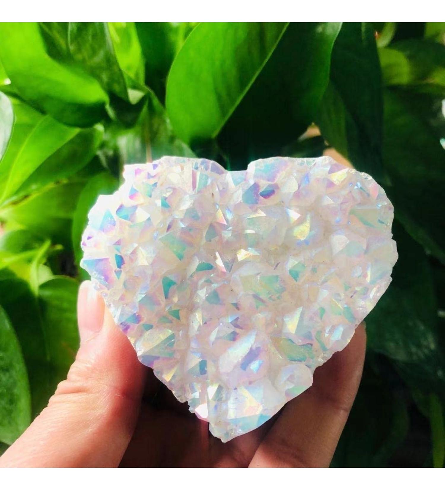 100g-250g Natural Aura Angel Crystal Cluster Stone Heart Shape Ornaments 1pc Suitable for Home HOMEZHOU (Color : 1pc 100g-125g) - Buy Online on GoSupps.com