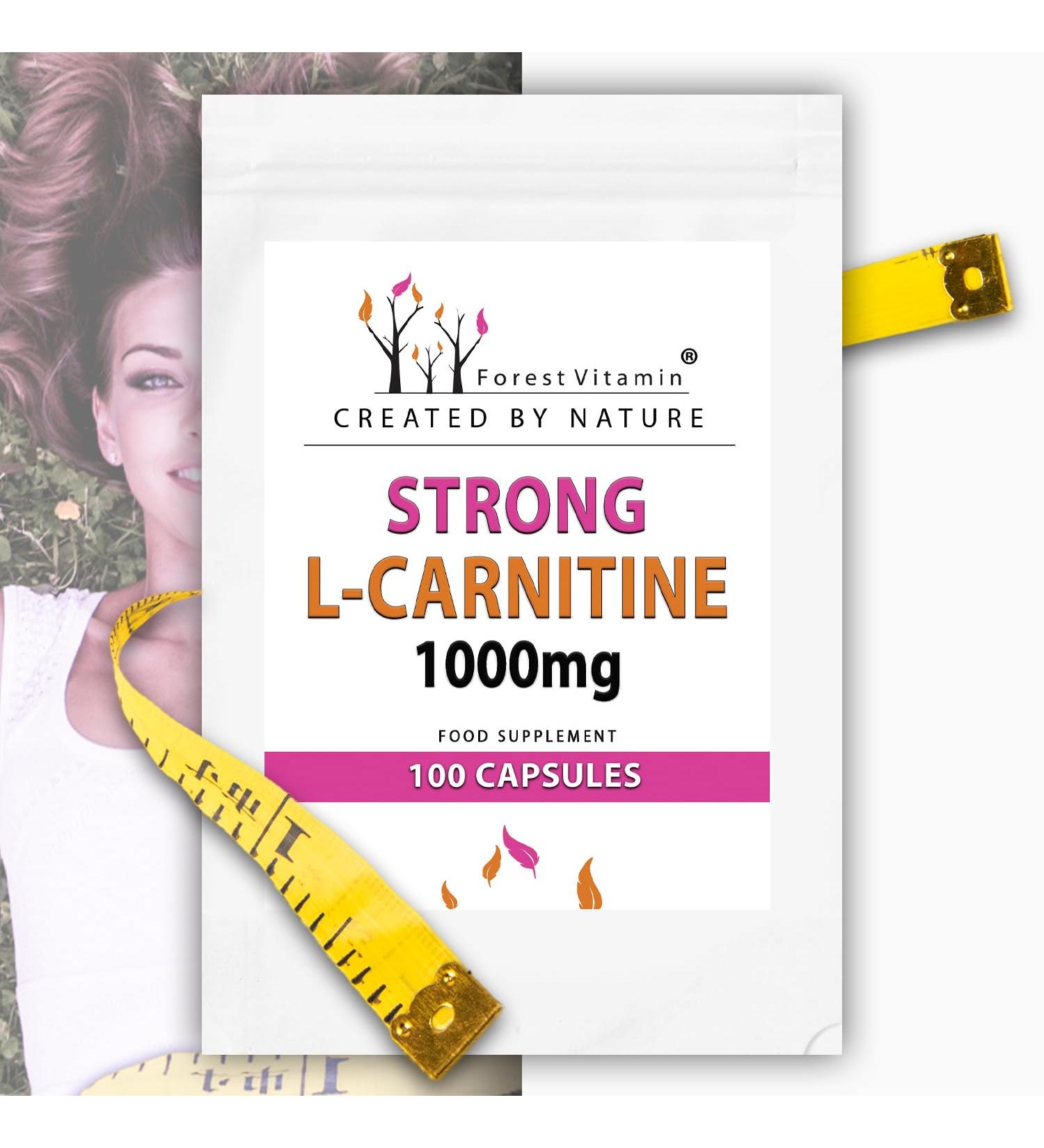 L-Carnitine 1000mg - Forest Vitamin - 100 Capsules of L-Carnitine Tartrate for Health & Beauty - Boost Energy & Metabolism - International Shipping Available - Buy Online on GoSupps.com