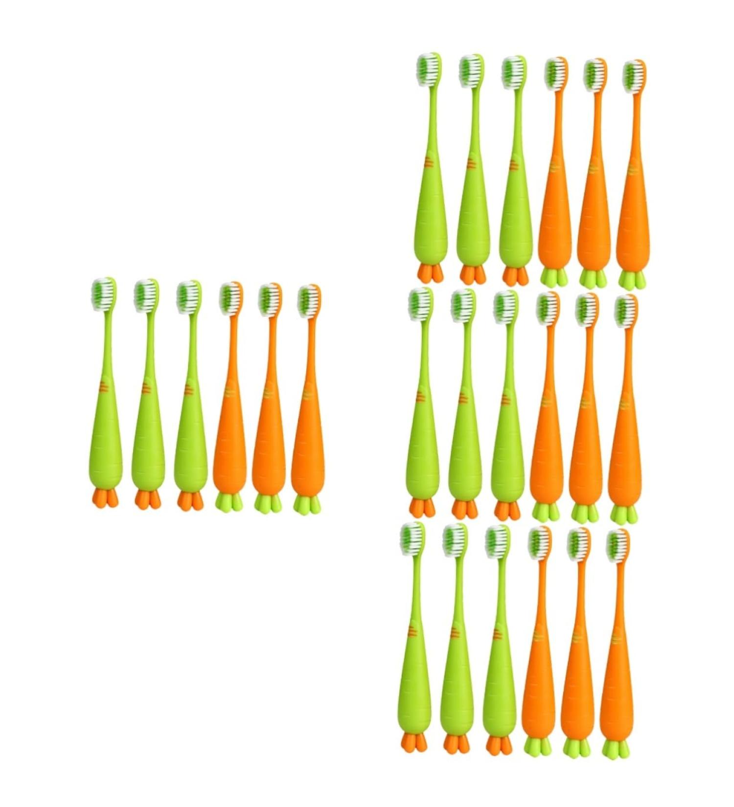 Buy Healvian 24 STK Carrot Toothbrush - Soft Bristle Training Toothbrush for Toddlers & Children | Travel-Friendly Manual Toothbrushes - Buy Online on GoSupps.com