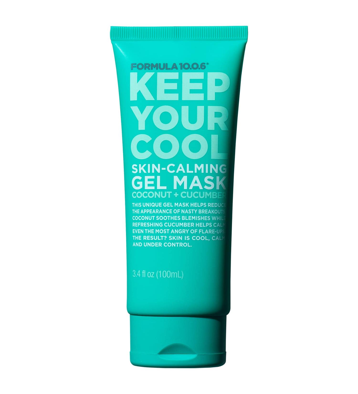 Formula 10.0.6 Keep Your Cool Skin-Calming Gel Mask - Soothes Blemishes, Vegan, Paraben-Free, 3.4 Fl Oz - Buy Online on GoSupps.com