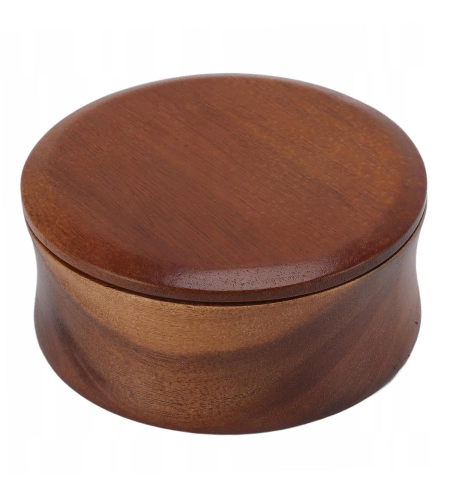 Premium Wooden Shaving Soap Bowl with Lid | 4.5 x 2.2 Inch | Easy Peel for Men | International Shipping - Buy Online on GoSupps.com