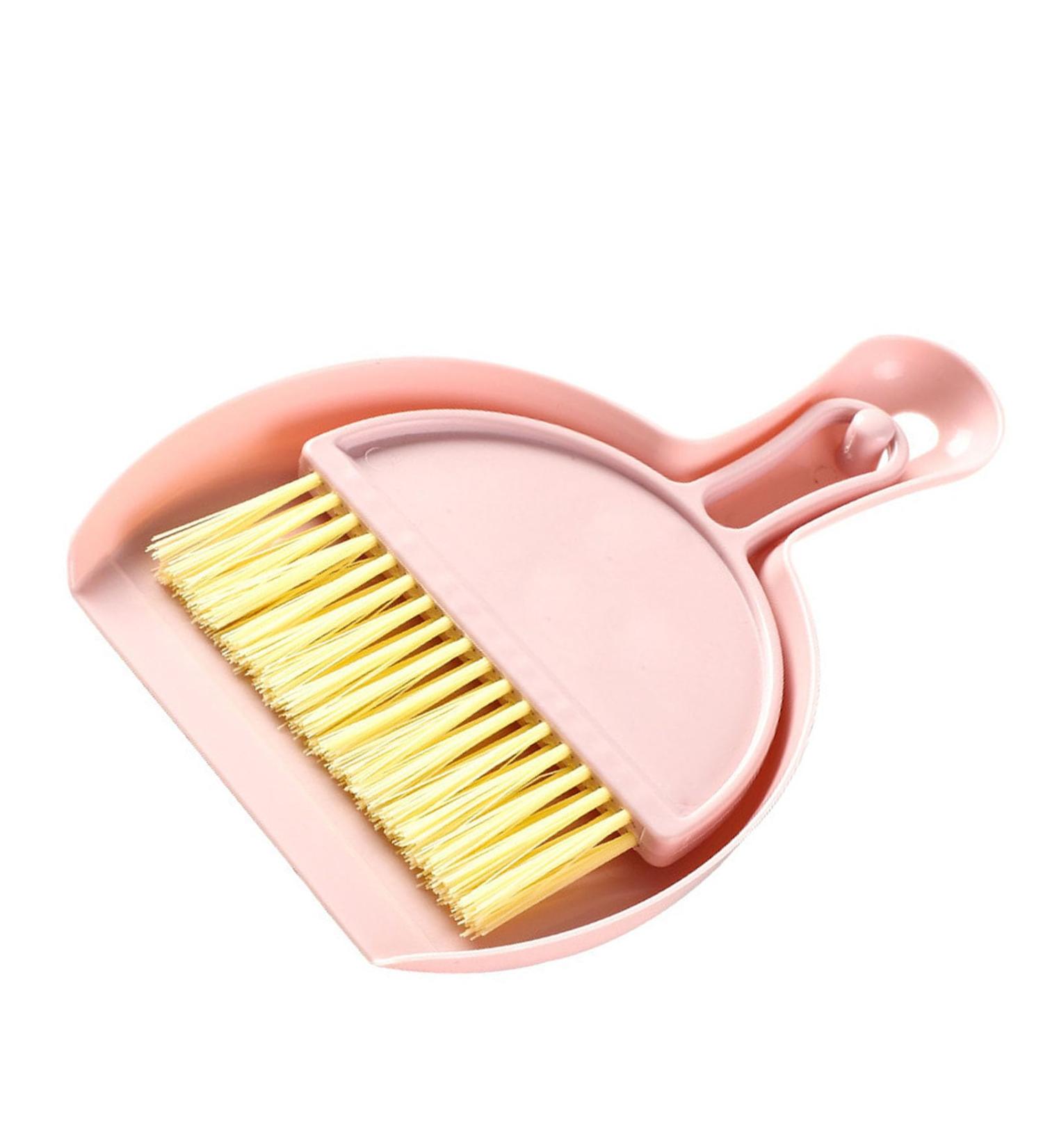 Mini Hand Broom Multifunctional Compact Mini Dustpan Brush Set Sturdy for Office (Pink) - Buy Online on GoSupps.com