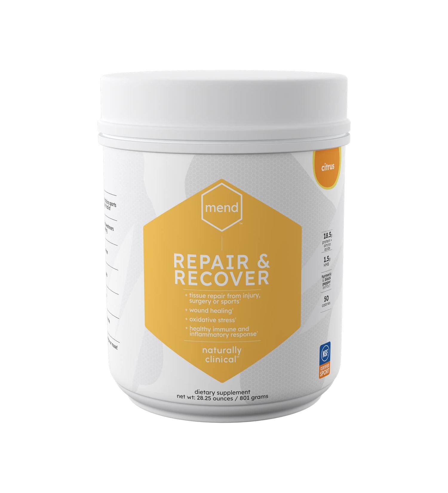 MEND Repair & Recover: Joint, Wound, & Bone Healing Supplement - Natural Non-GMO Citrus Protein Powder - 30 Servings - Buy Online on GoSupps.com