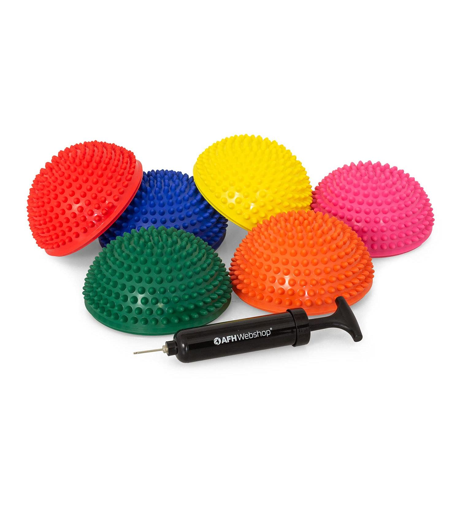AFH Webshop TheraPIE Balance-Hedgehog Premium Soft approx. 16 cm knobbly ball massage ball hedgehog ball set of 6 + pump