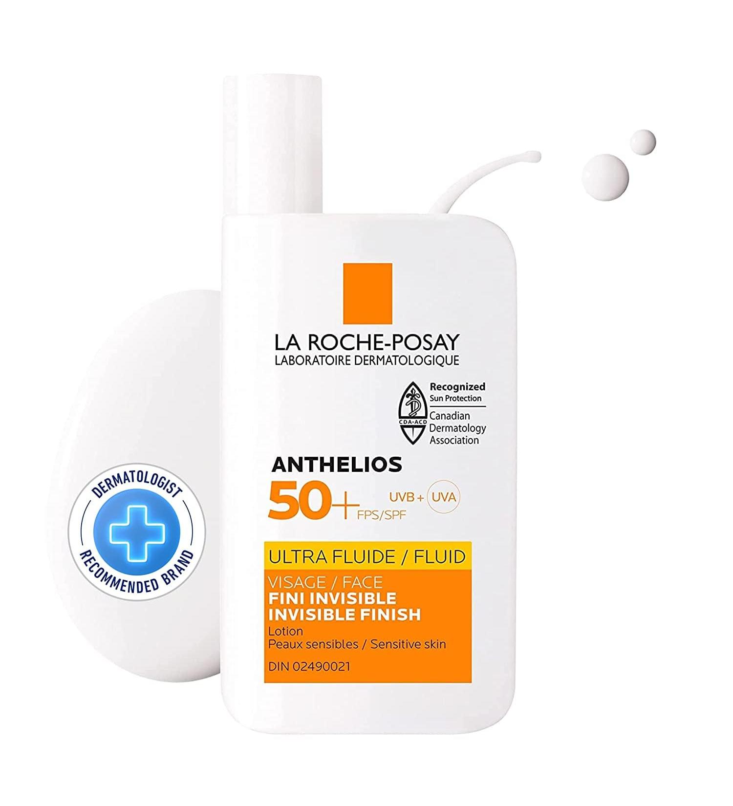 La Roche-Posay Anthelios Face Sunscreen & BUNDLE Broad Spectrum UVA-UVB Sun Protection for all Skin Types Lightweight Non-Greasy Texture Non-Comedogenic Water Resistant Fragrance Free ULTRA FLUID SPF 50 - Buy Online on GoSupps.com