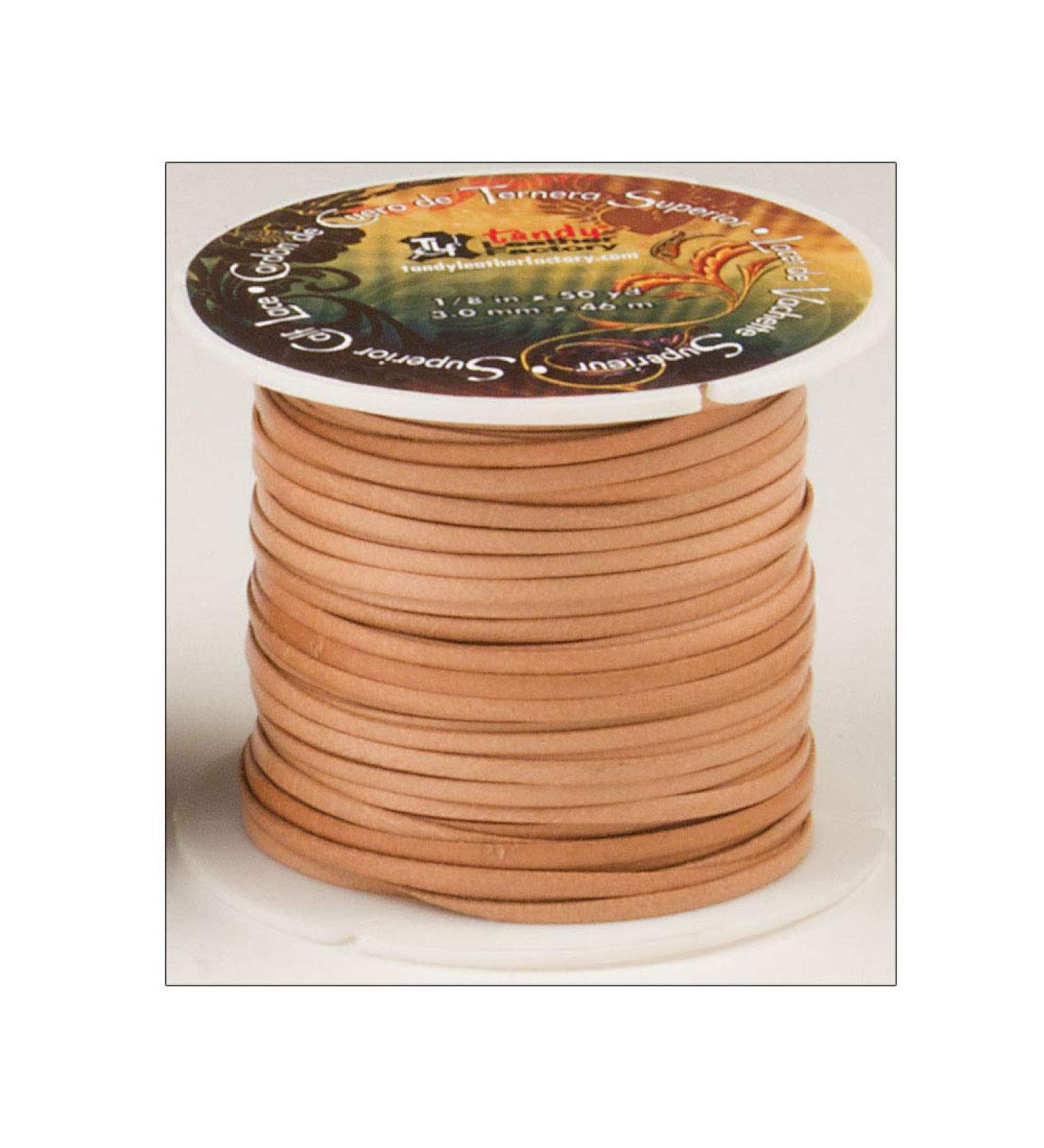 Tandy Leather Calf Lace 1/8" x 50 yds (3 mm x 45.7 m) Natural 5007-05