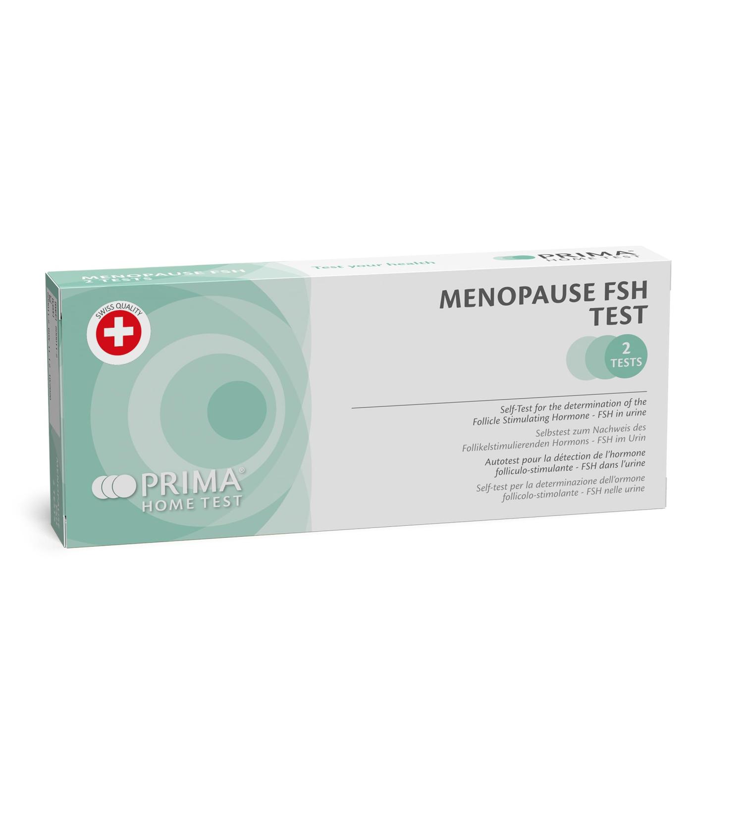 PRIMA Home Test - Menopause Test 25 mIU/mL - FSH Hormone (Urine) - 2 Tests (Spoon Size) - Swiss Quality 1