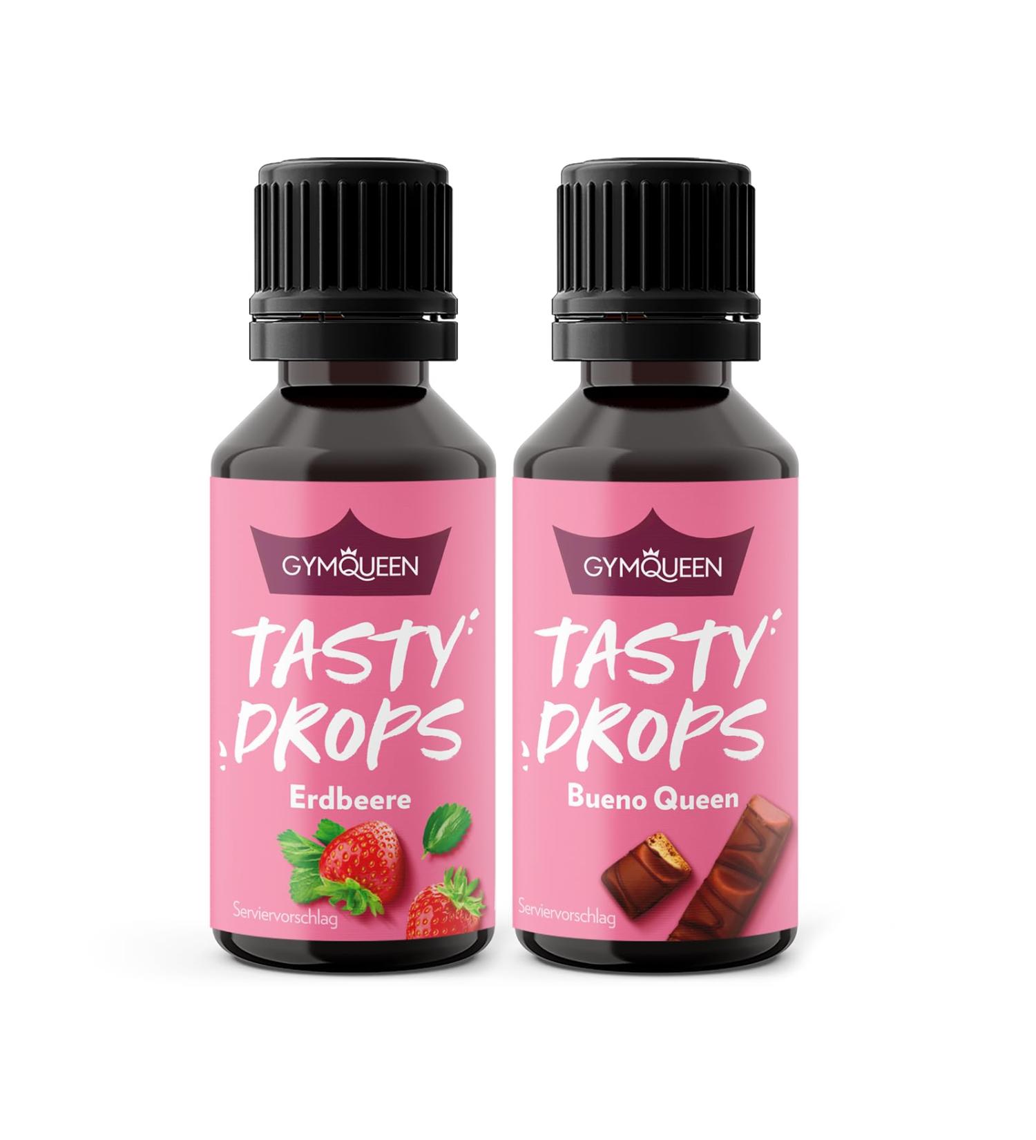 Buy GymQueen Tasty Drops - Strawberry & Bueno Queen 2x30ml - Zero Calorie Flavor Enhancer for Guilt-Free Enjoyment - Buy Online on GoSupps.com