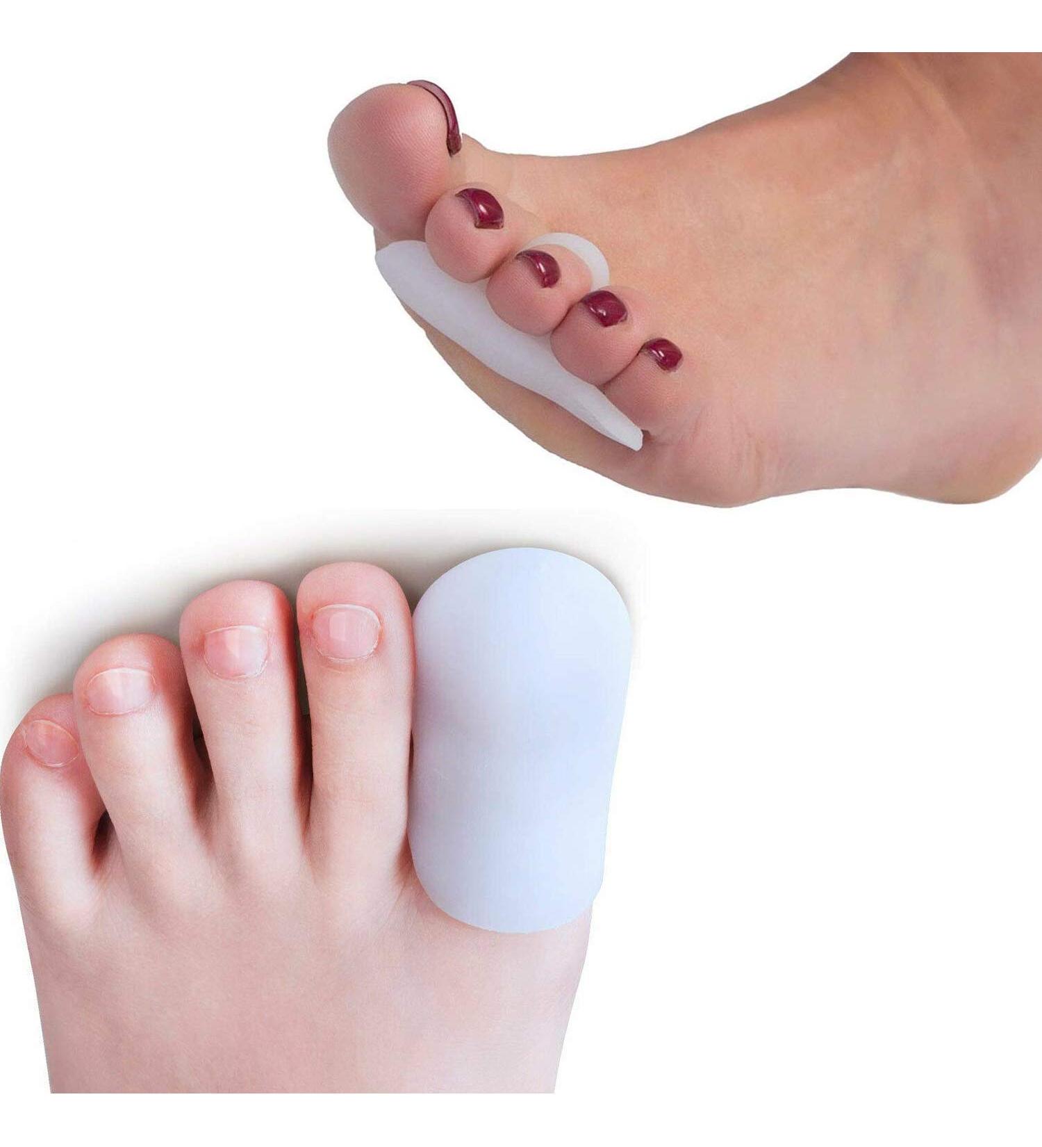 PEDIMEND Silicone Gel Toe Cap Sleeve + Silicone Gel Hammer Toe Straightener (2PAIR - 4PCS) - Overlapping Toe Nails - Prevent Painful Rubbing - Thumb Valgus Protector - Unisex - Foot Care - Buy Online on GoSupps.com