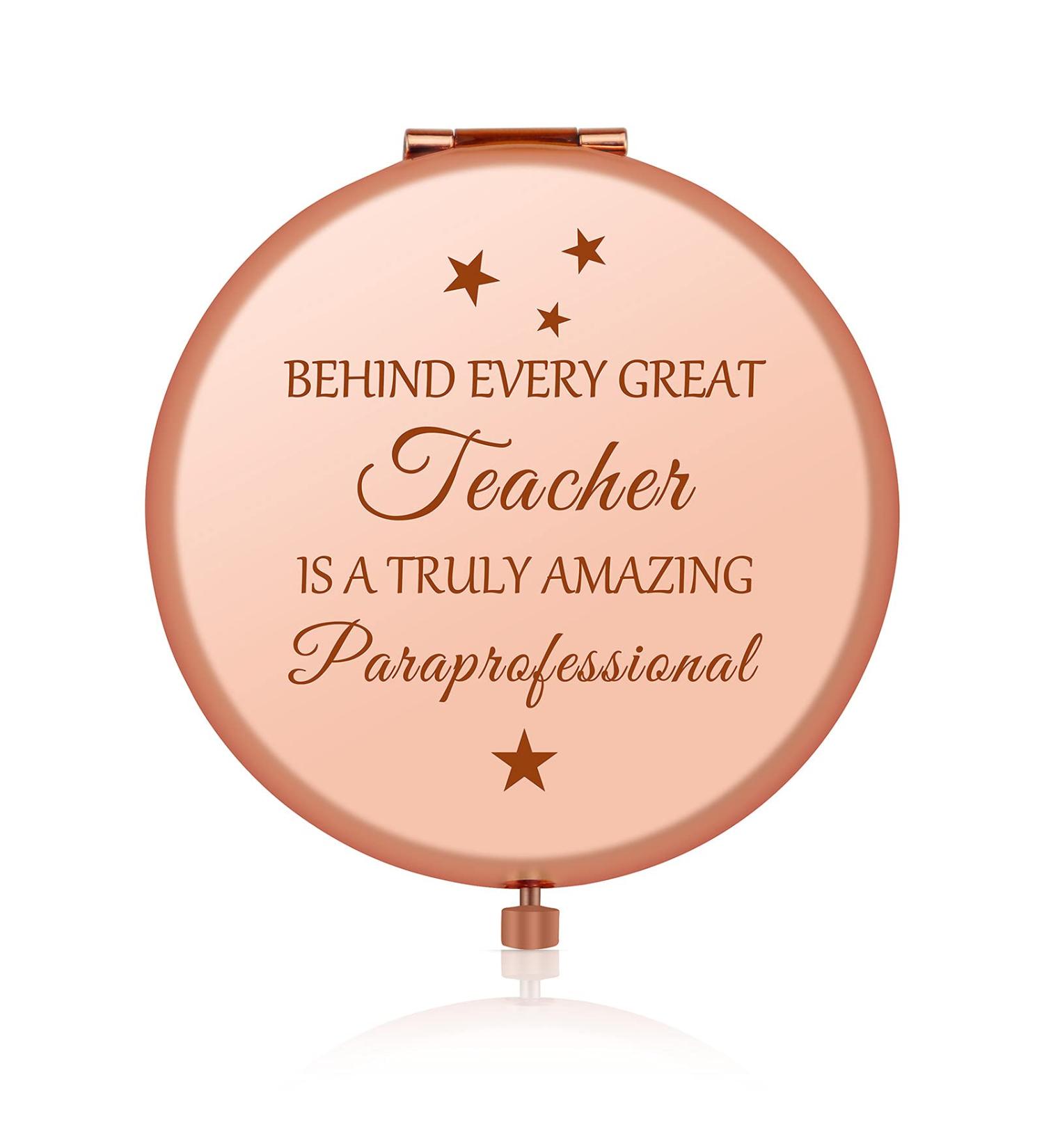 Jielahua Rose Gold Compact Mirror - Paraeducator Appreciation Gift for Women - Thank You Gift for Teaching Assistant - Paraprofessional and Teacher's Aide Retirement Gift - Buy Online on GoSupps.com