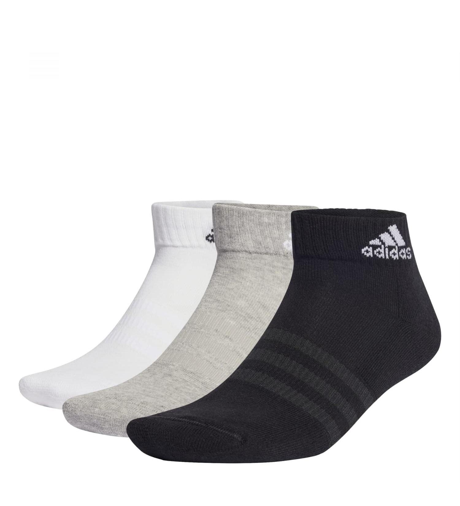 adidas Unisex Kids Cushioned Sportswear 6 Pairs Socks 28-30 medium grey heather/white/black