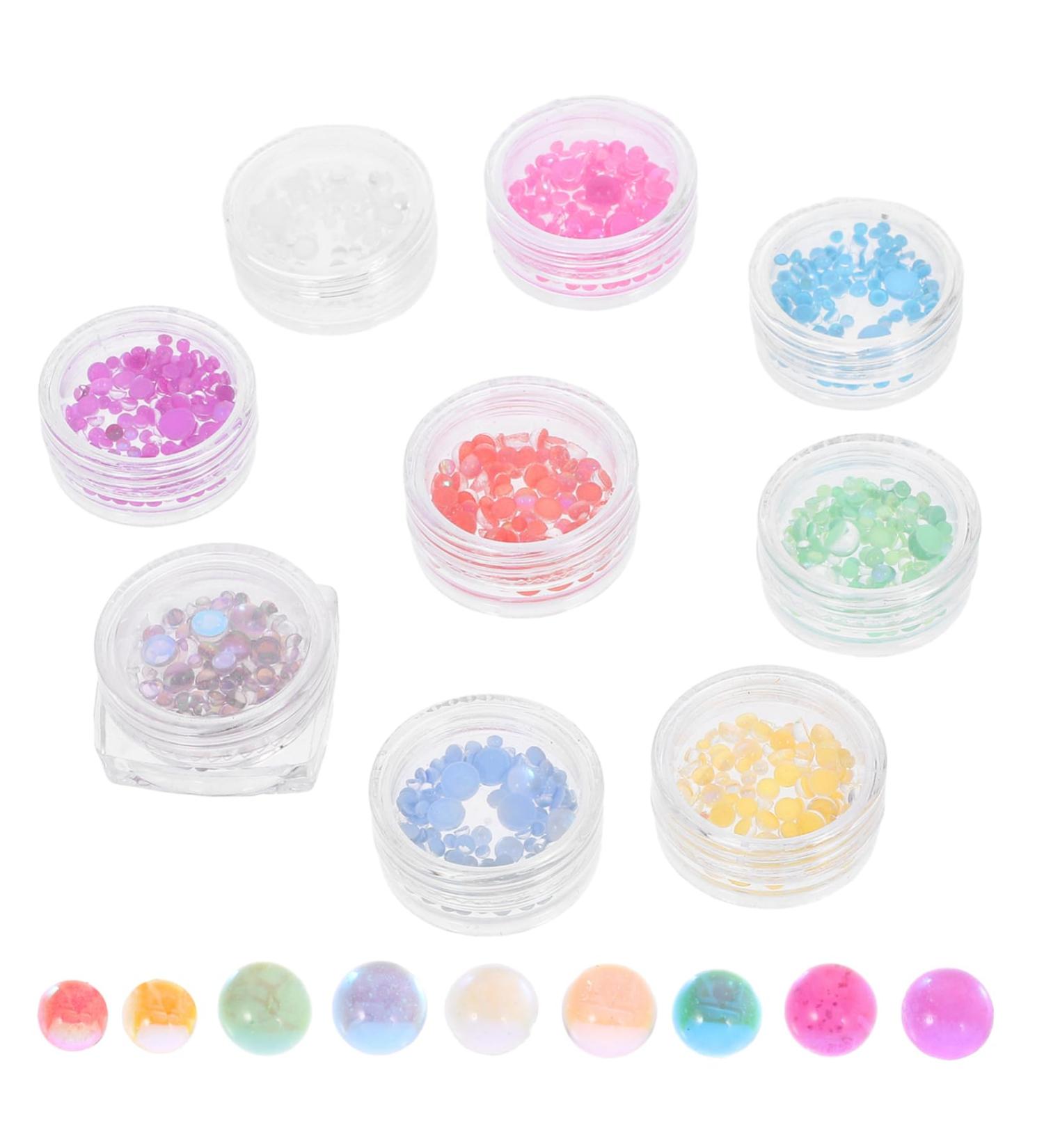 HAPINARY 9 Boxes Nail Decoration Jewelry Nail Beads for Nail Art Nail Jewels Beads for Nails Nail Gems Gemstones for Nails Mini Beads Nail Art Beads Kit Glass Macaron Accessories - Buy Online on GoSupps.com