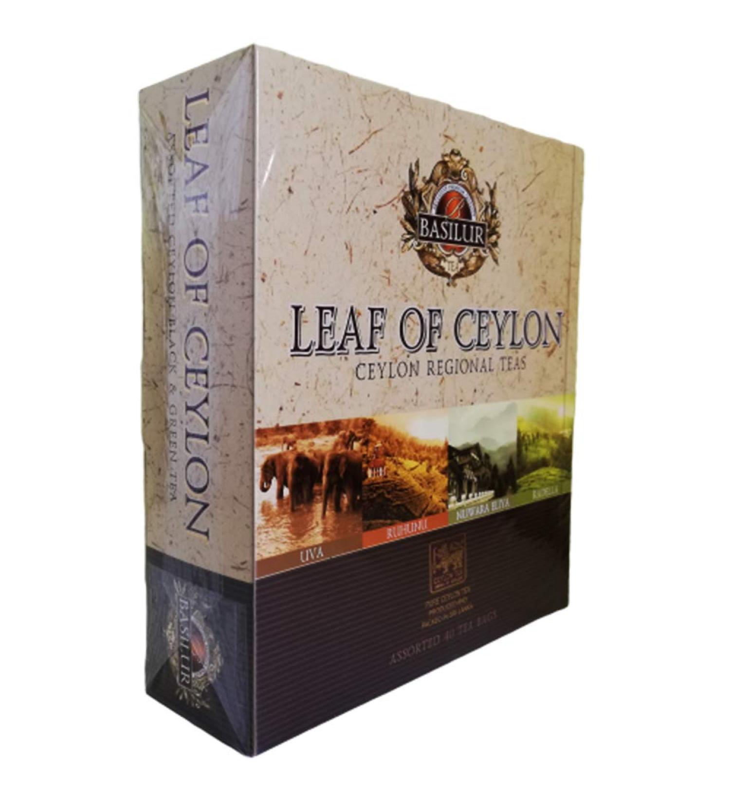 BASILUR Basilur Leaf of Ceylon 4 Tea Bags 40 Black Tea Bags Green Tea