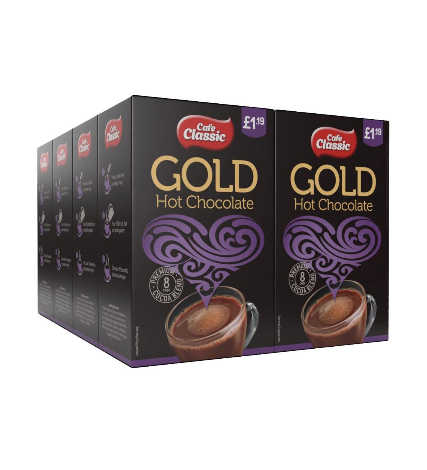 Cafe Classic Instant Hot Chocolate 64 sachets (Case of 8 x 8 sachets) - Buy Online on GoSupps.com