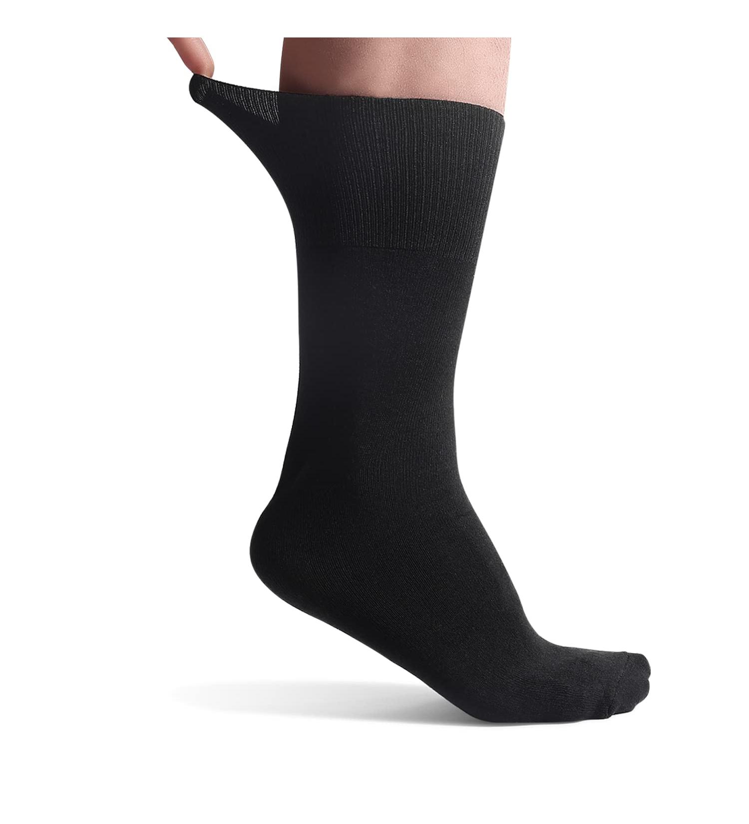 FitVille Diabetic Loose Ankle Socks Pack of 5 Black - Size F (US 8-13) - Black - Buy Online on GoSupps.com