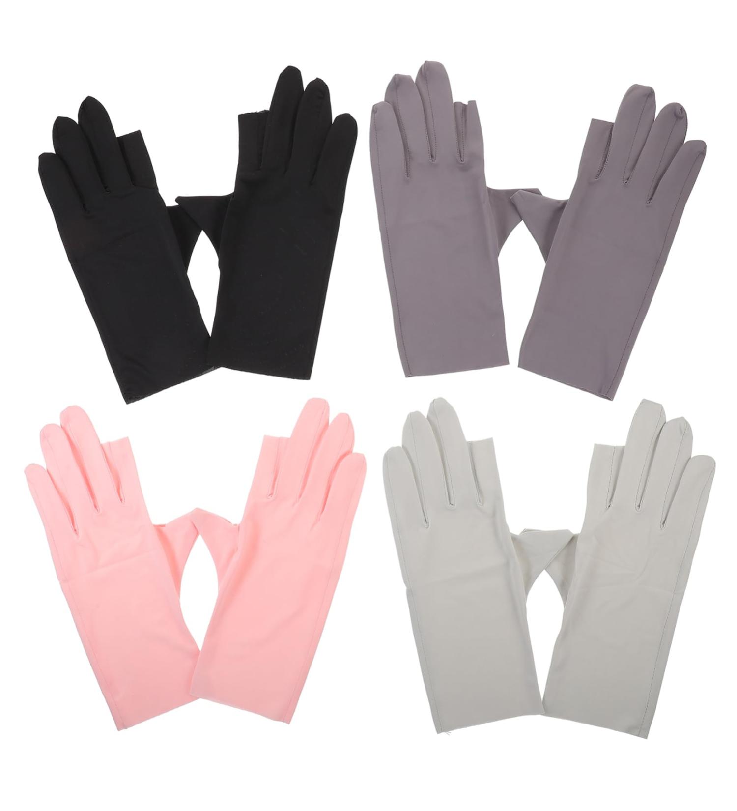 Housoutil 4 Pairs nail UV gloves nail gel Nylon Nail supplies breathable thin section Anti-UV summer sun protection gloves nail protection nail art accessory Accessories gel - Buy Online on GoSupps.com