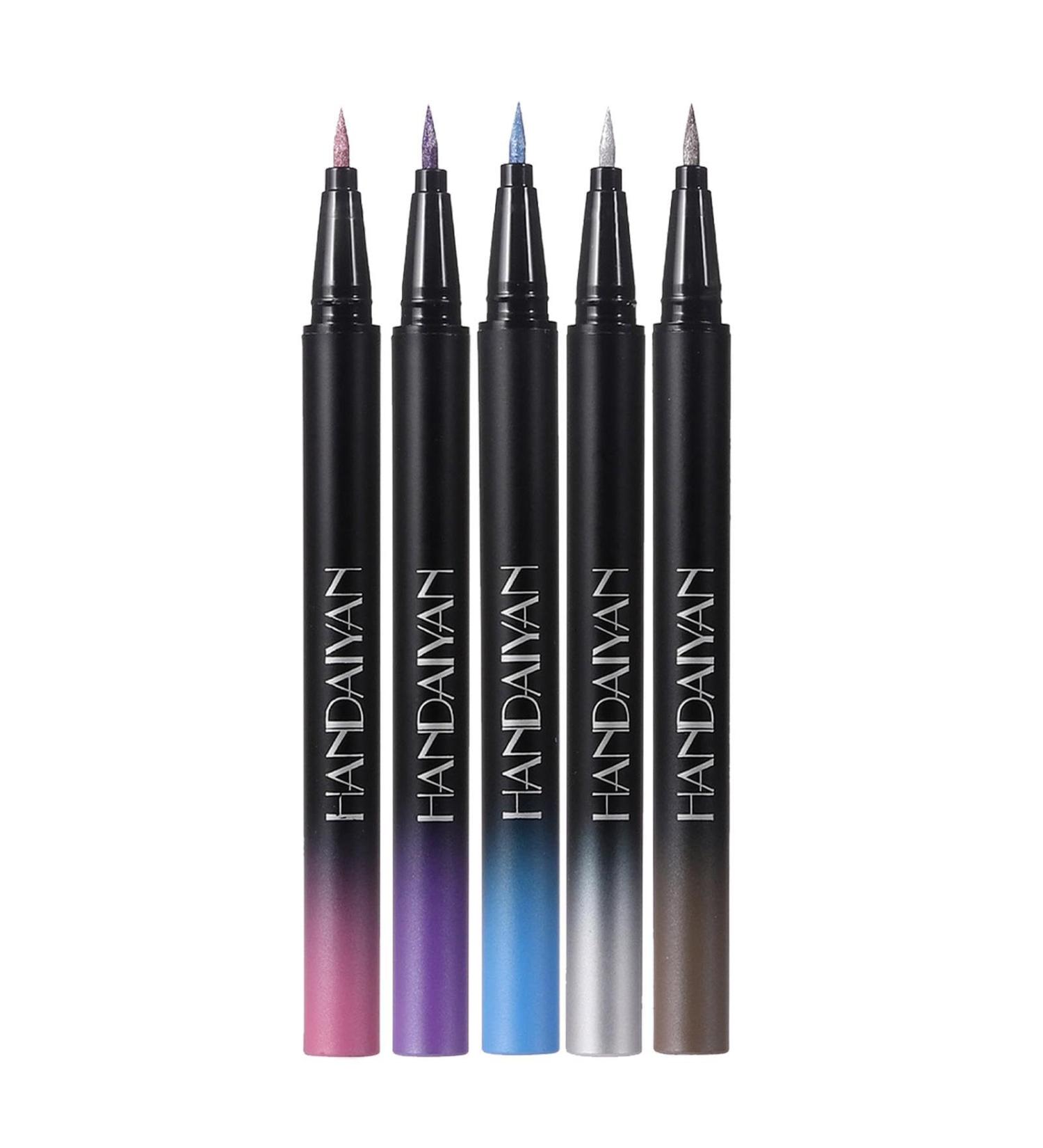 Weppduk Waterproof Liquid Eyeliners Colorful Eyeliners Set | 5 Colors Eyeliner Pencil Set Waterproof Eye Pencil - Glitter Eyeliner Pencil Long Lasting - Buy Online on GoSupps.com
