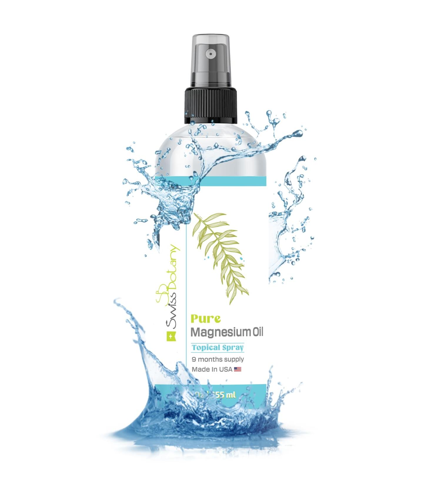 Pure Magnesium Oil Spray - Magnesium Spray for Feet - 12 fl oz (Lasts 9 Months) - USP Grade Organic Topical Magnesium Spray - Naturally Sources - eBook Included - Made in USA - Buy Online on GoSupps.com