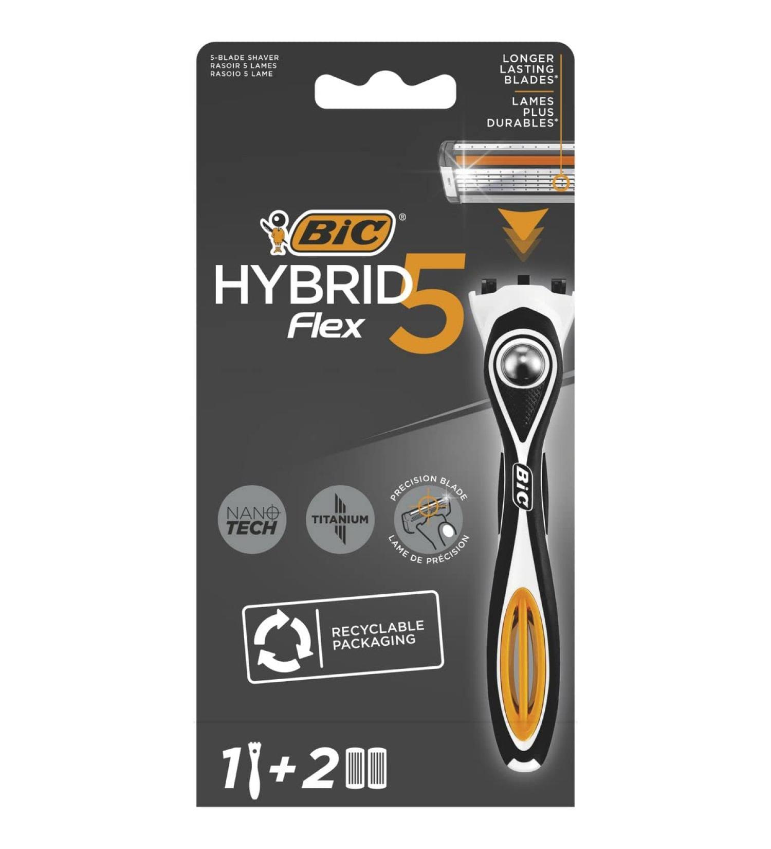 BIC Hybrid Razor 5 Flex 1 Razor + 2 Refills