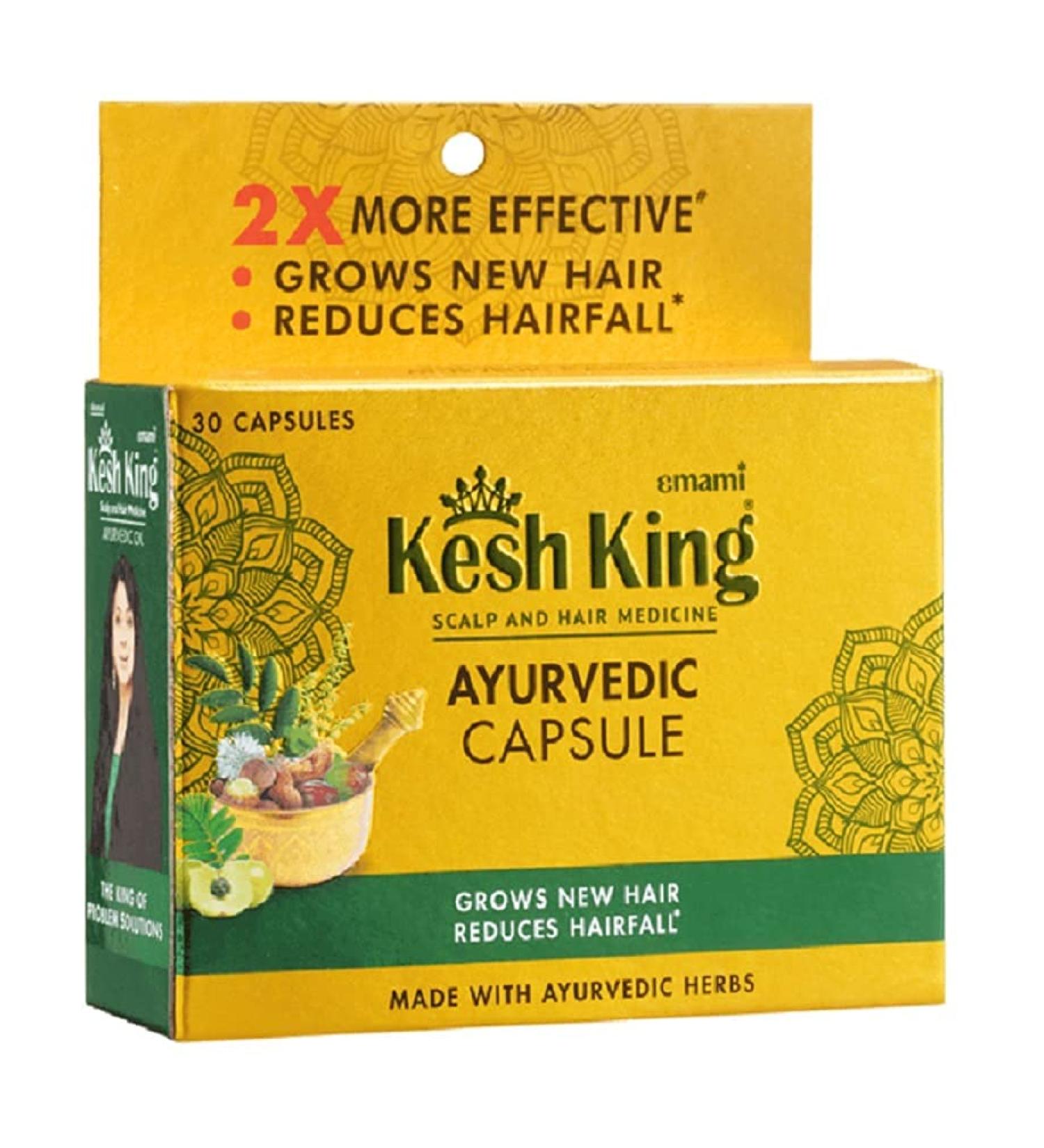 Emami Kesh King Ayurvedic Hair Growth Capsules (4 Boxes) + 100ml Hair Oil - Buy Online on GoSupps.com