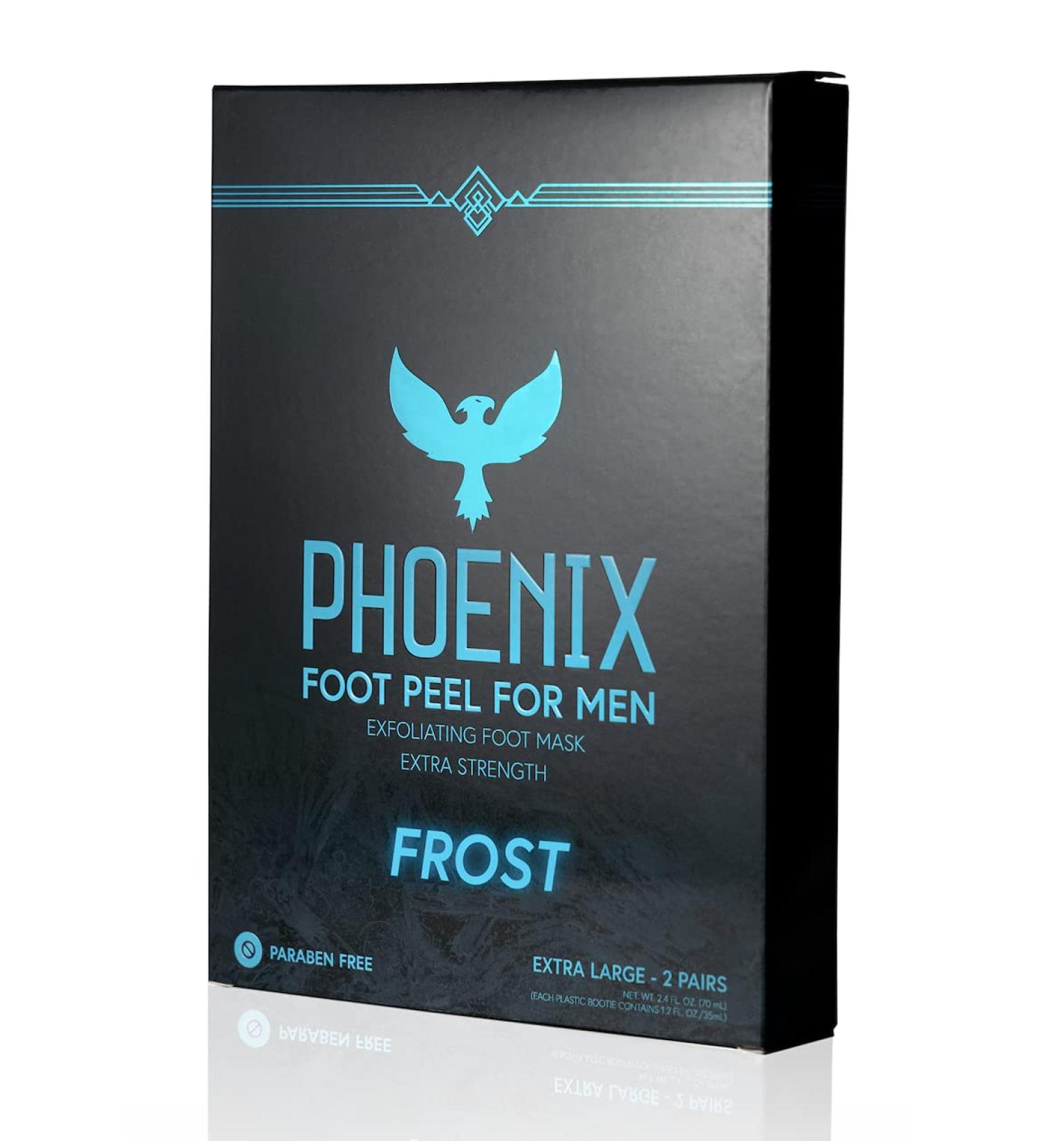 Phoenix Men's Extra Large Extra Strength Menthol Foot Peel - 2 Pack - Exfoliating Dry Feet Treatment & Callus Remover - Paraben Free - Buy Online on GoSupps.com