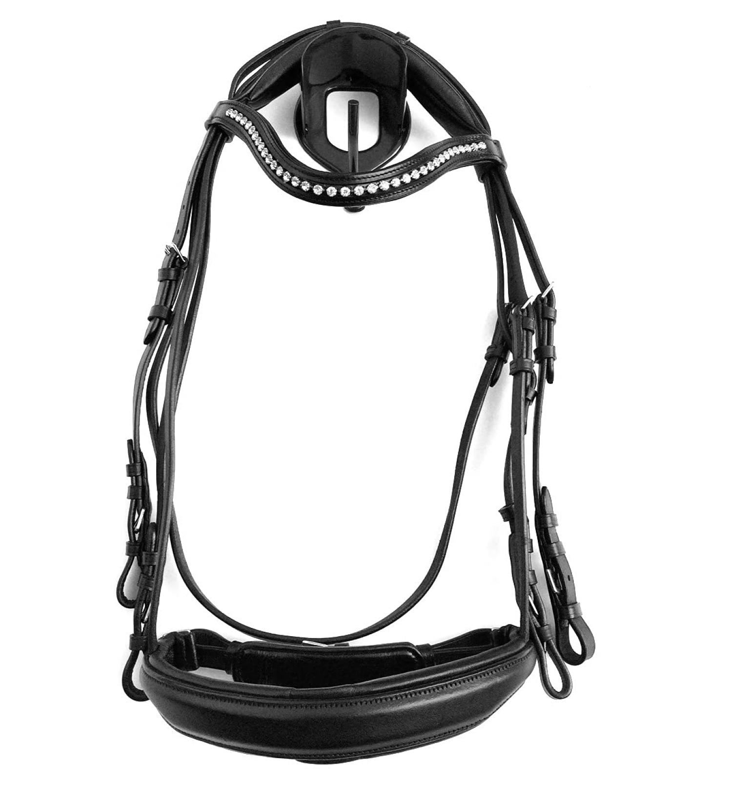 Gs Curb Bit Bridle | Anatomical Neck-Friendly Cutout Black (Cob) | International Shipping Available - Buy Online on GoSupps.com