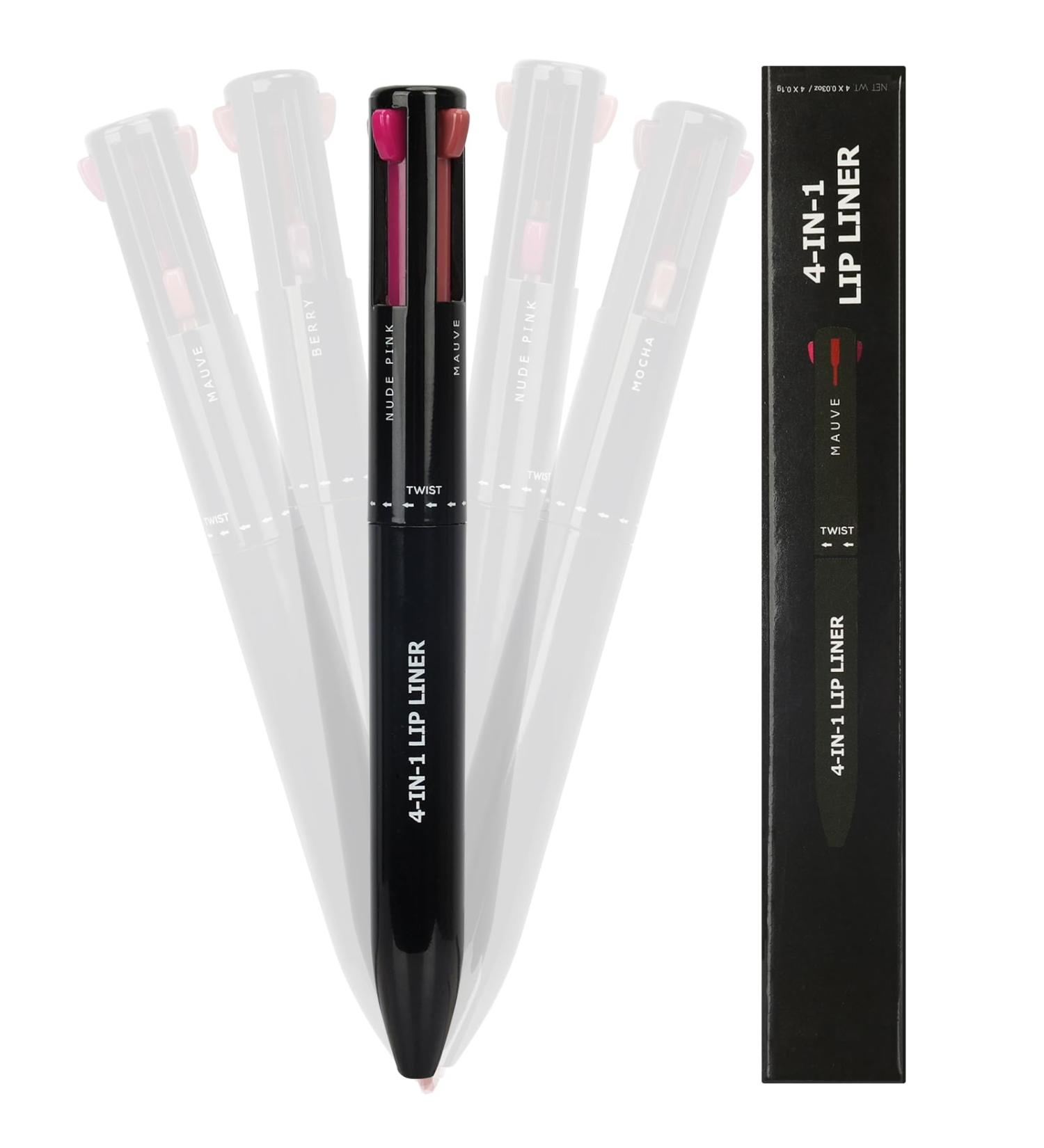 Arqumi Lip Liner - 4-in-1 High Pigmented Retractable Pencil | Smudge Proof Smooth Color | International Shipping - Buy Online on GoSupps.com